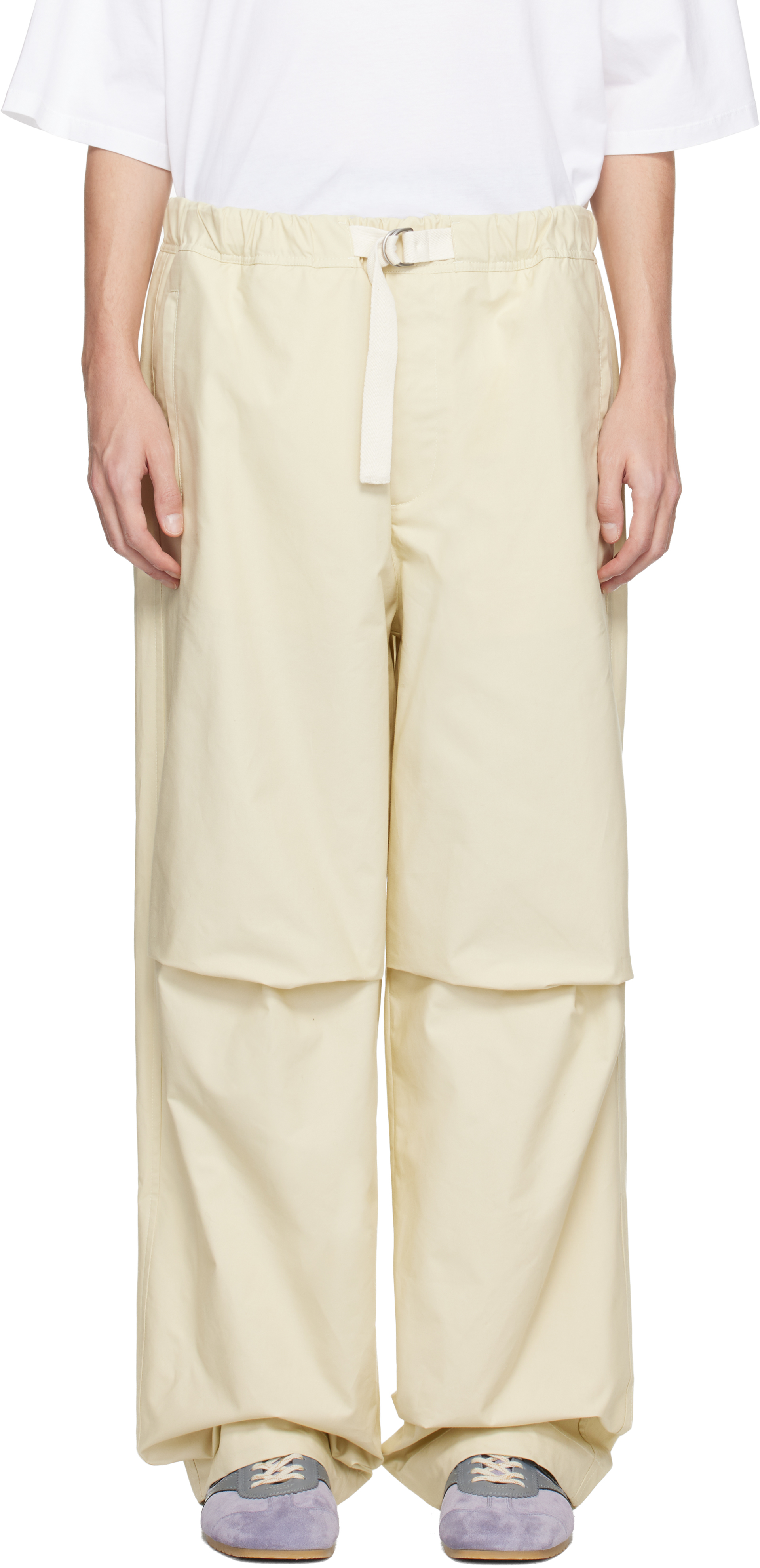 Jil Sander Off-white Cotton Trousers In Yellow