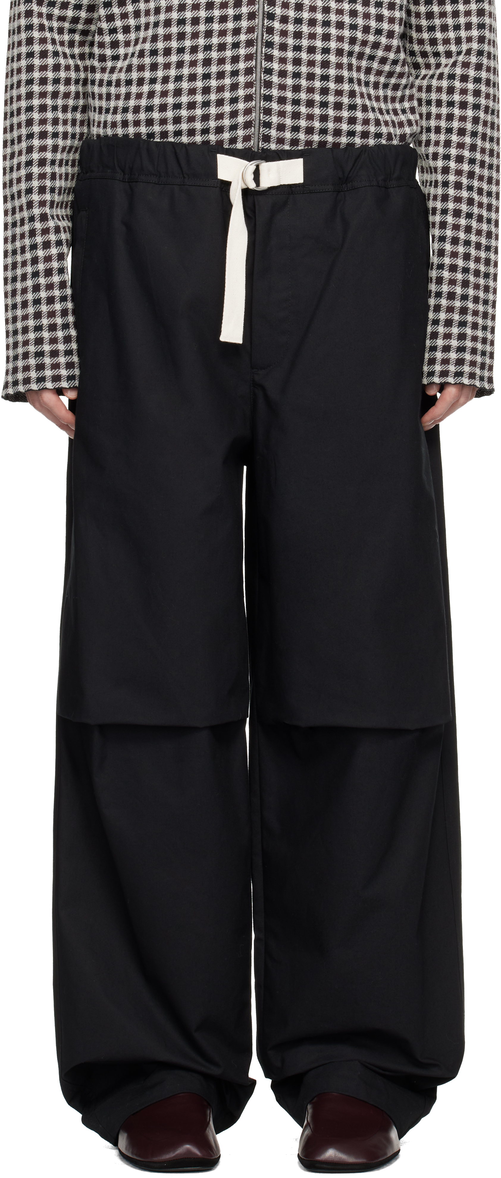 Jil Sander: Black Cotton Trousers | SSENSE Canada