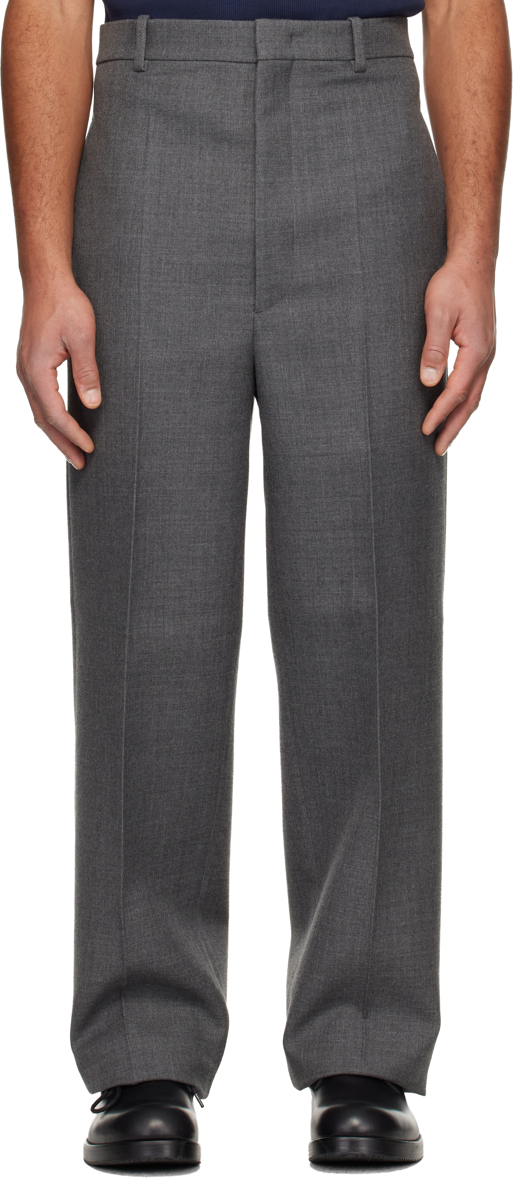 Jil Sander Gray Wool Gabardine Trousers