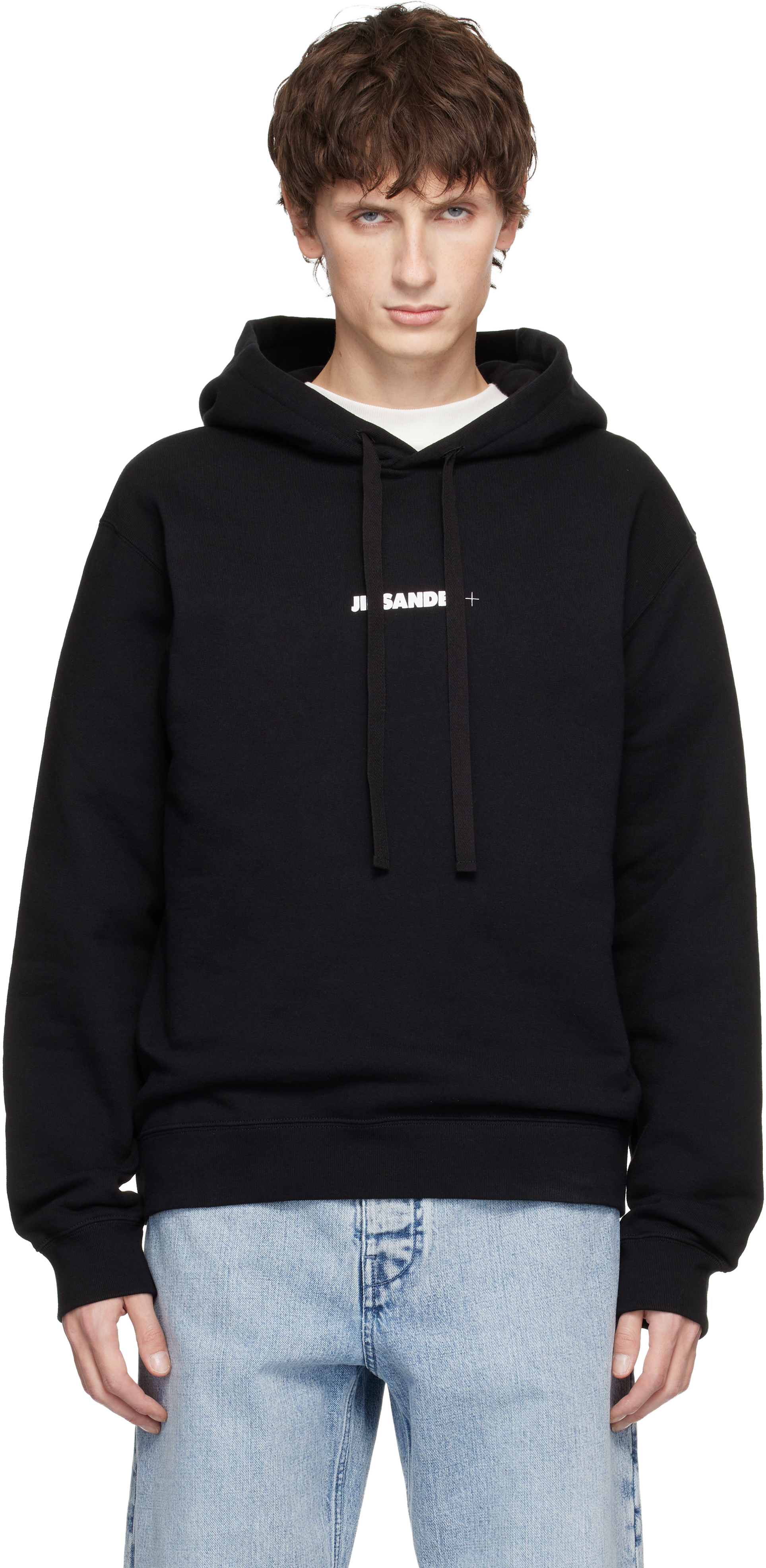 Jil Sander: Black Logo Hoodie | SSENSE
