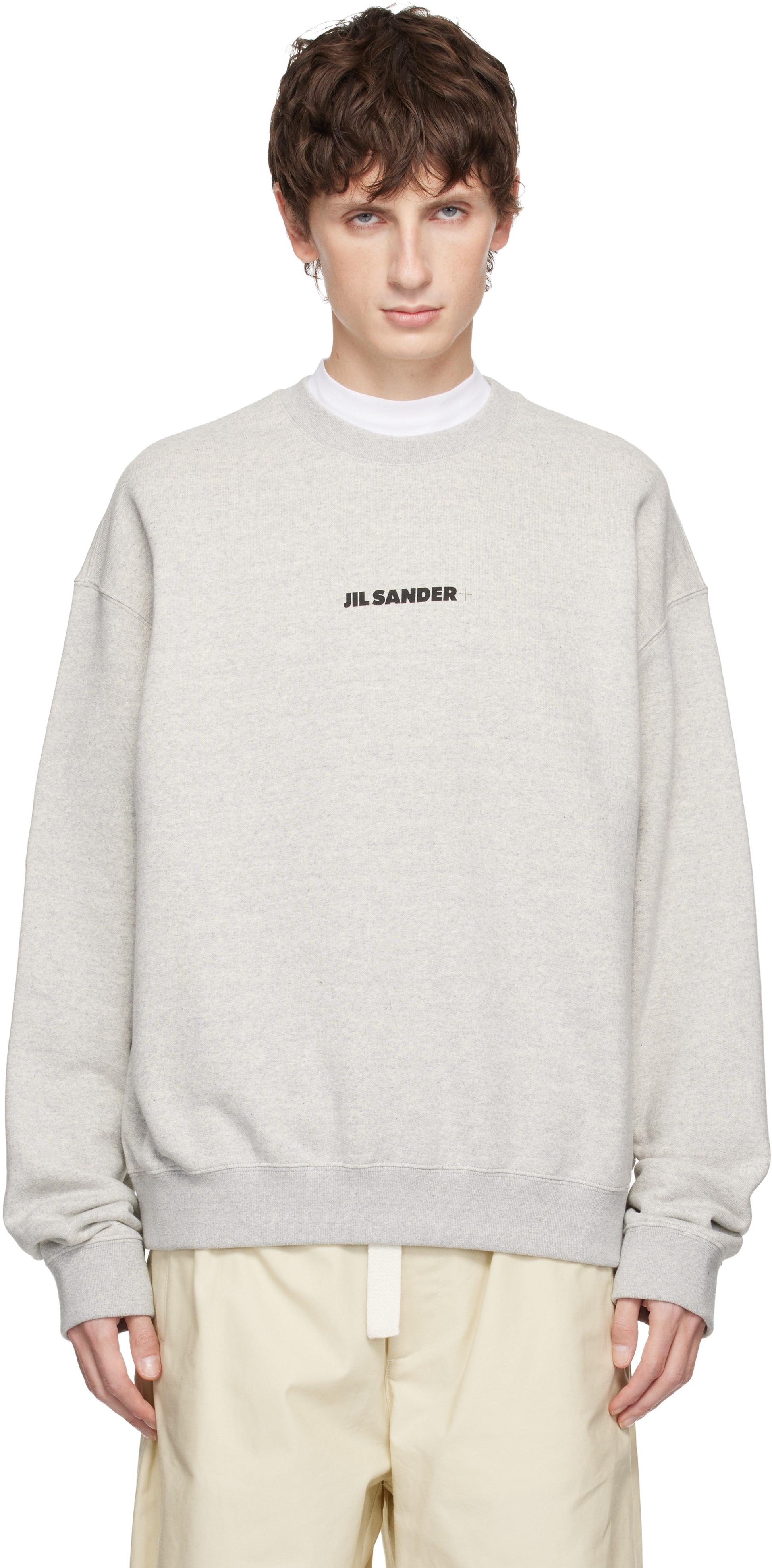 Jil Sander: Gray Cotton Compact Terry Sweatshirt | SSENSE