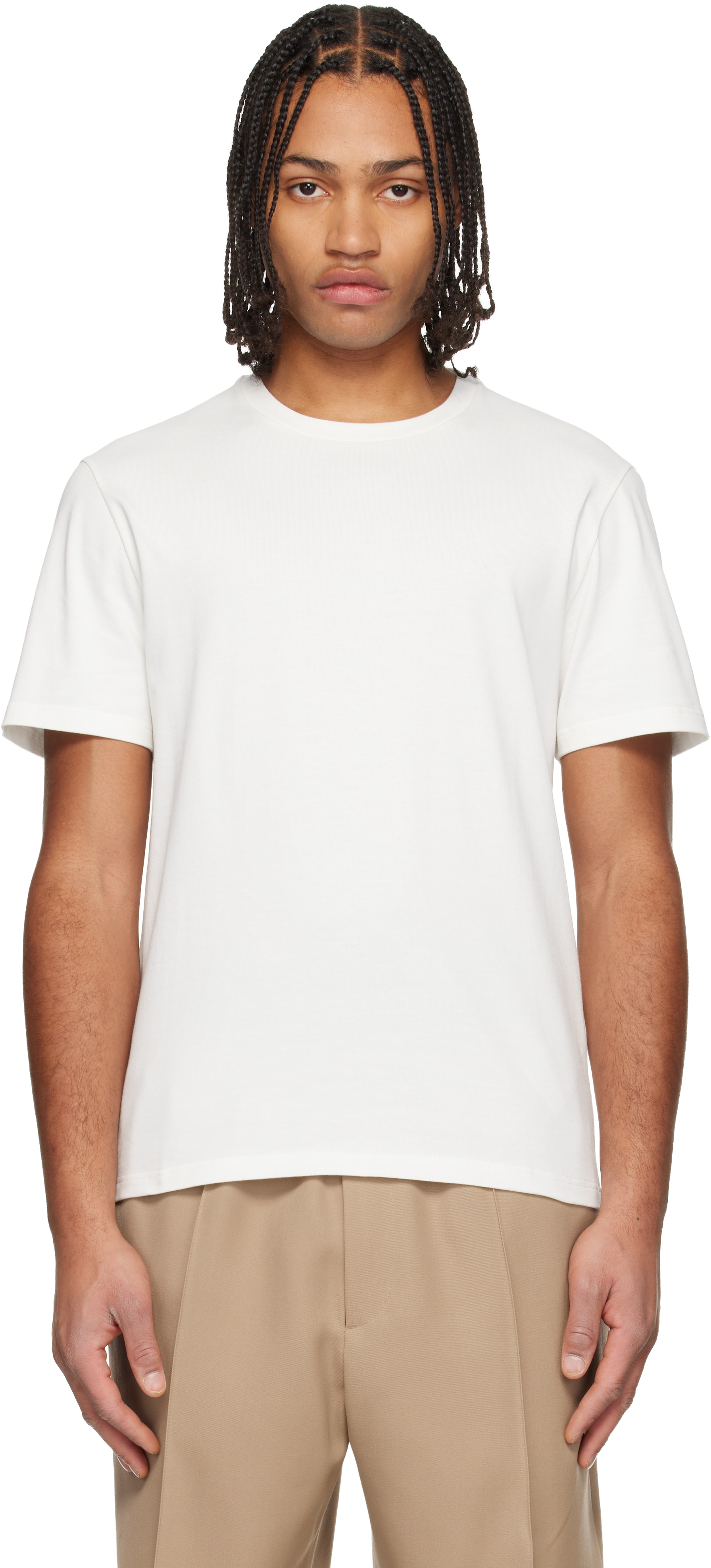 White Logo Patch T-shirt by Jil Sander on Sale