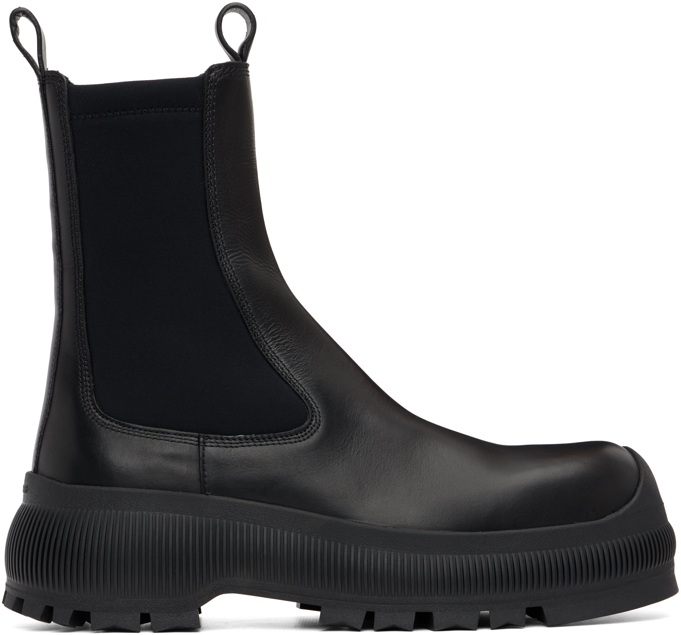 Jil Sander Black Leather Chelsea Boots