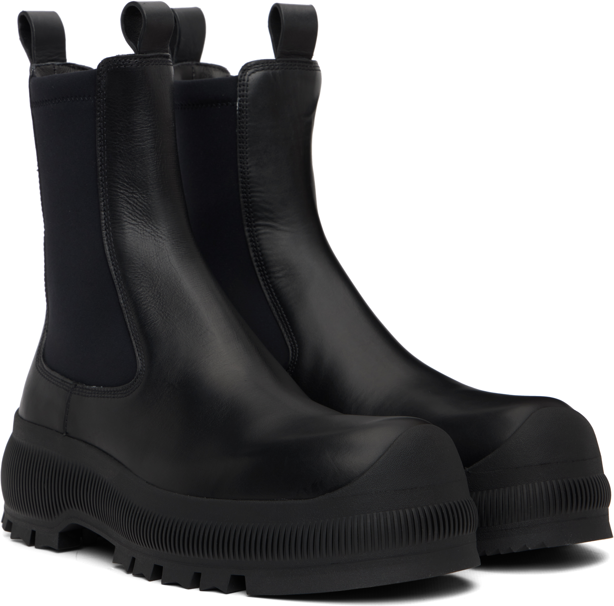 Jil Sander Black Leather Chelsea Boots