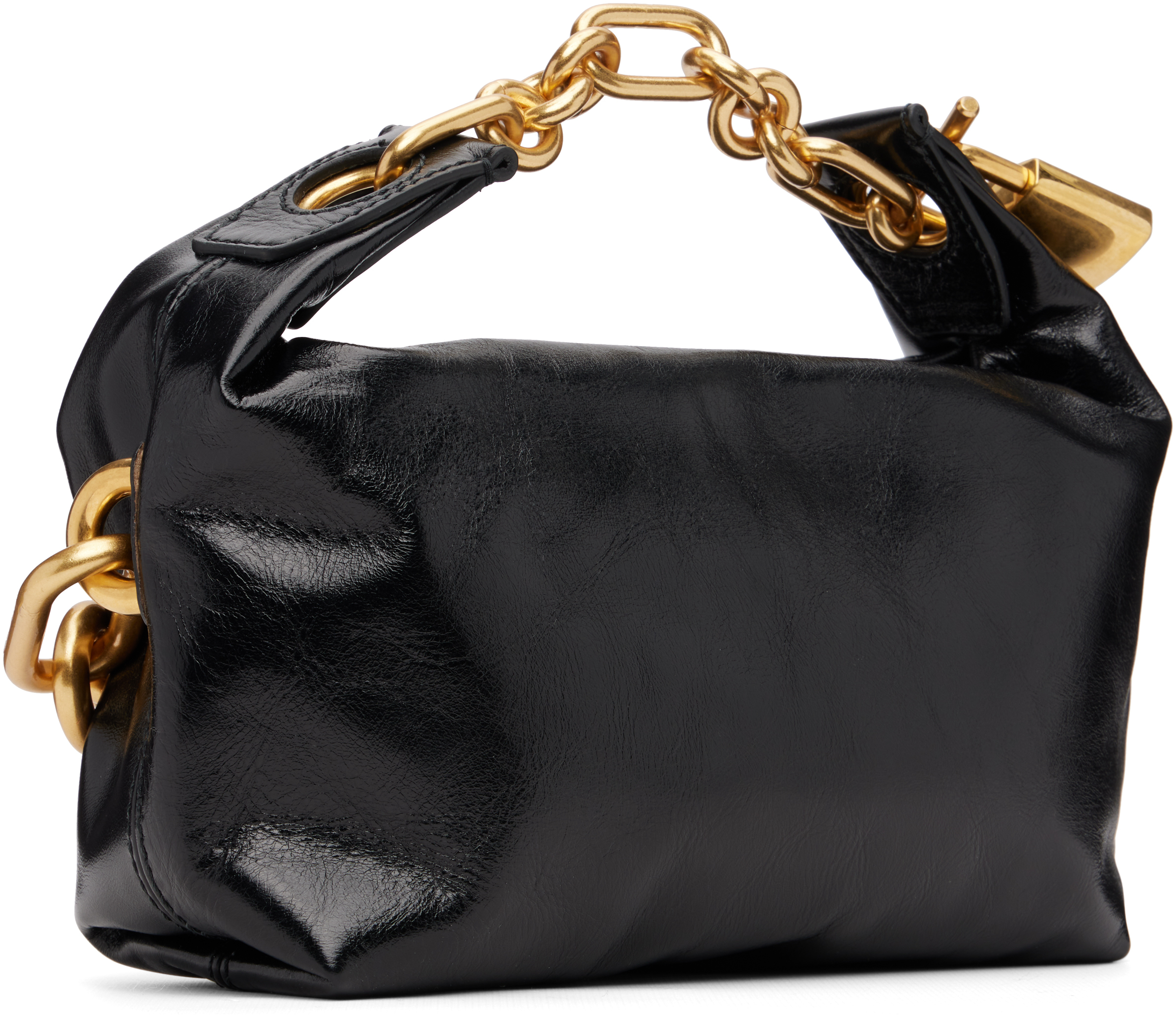 Balmain Sync Mini Chain-embellished Leather Tote In Black
