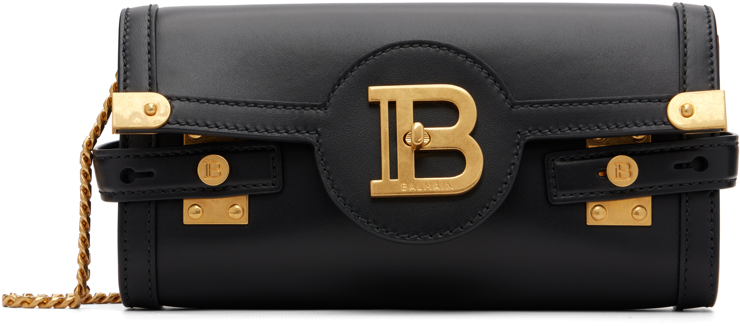Balmain Pochette B-buzz 23 In Pelle Di Vitello In Black