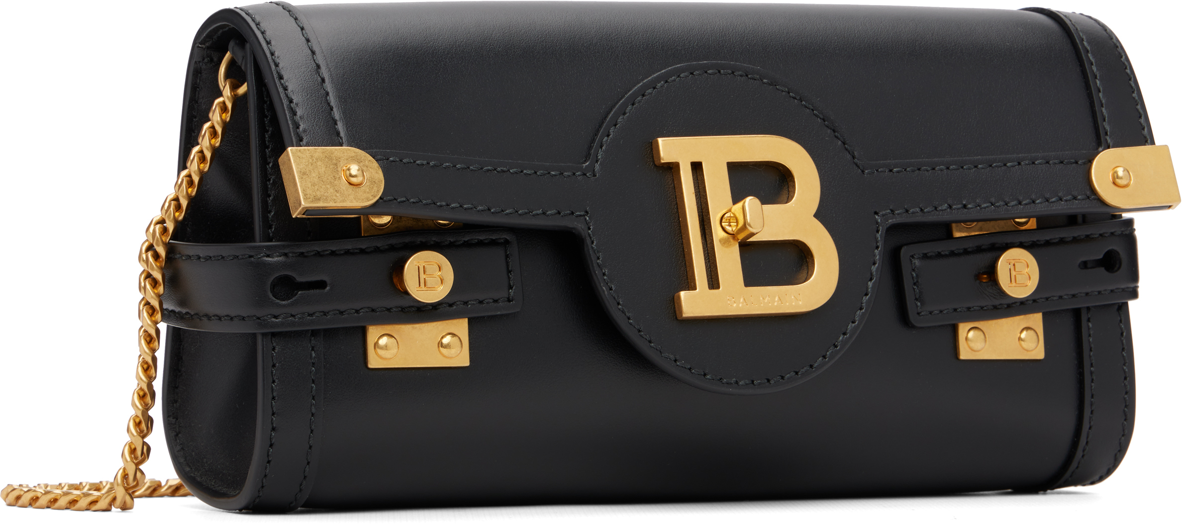 Balmain Pochette B-buzz 23 In Pelle Di Vitello In Black
