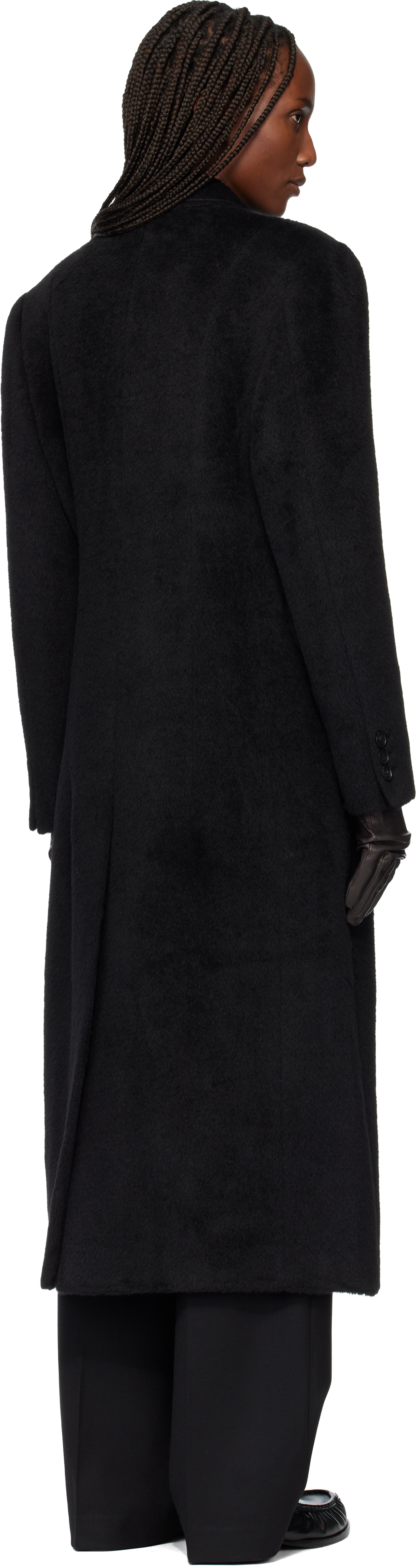 Tonywack Black Wool & Alpaca Fitted Double-breasted Maxi Coat In Black