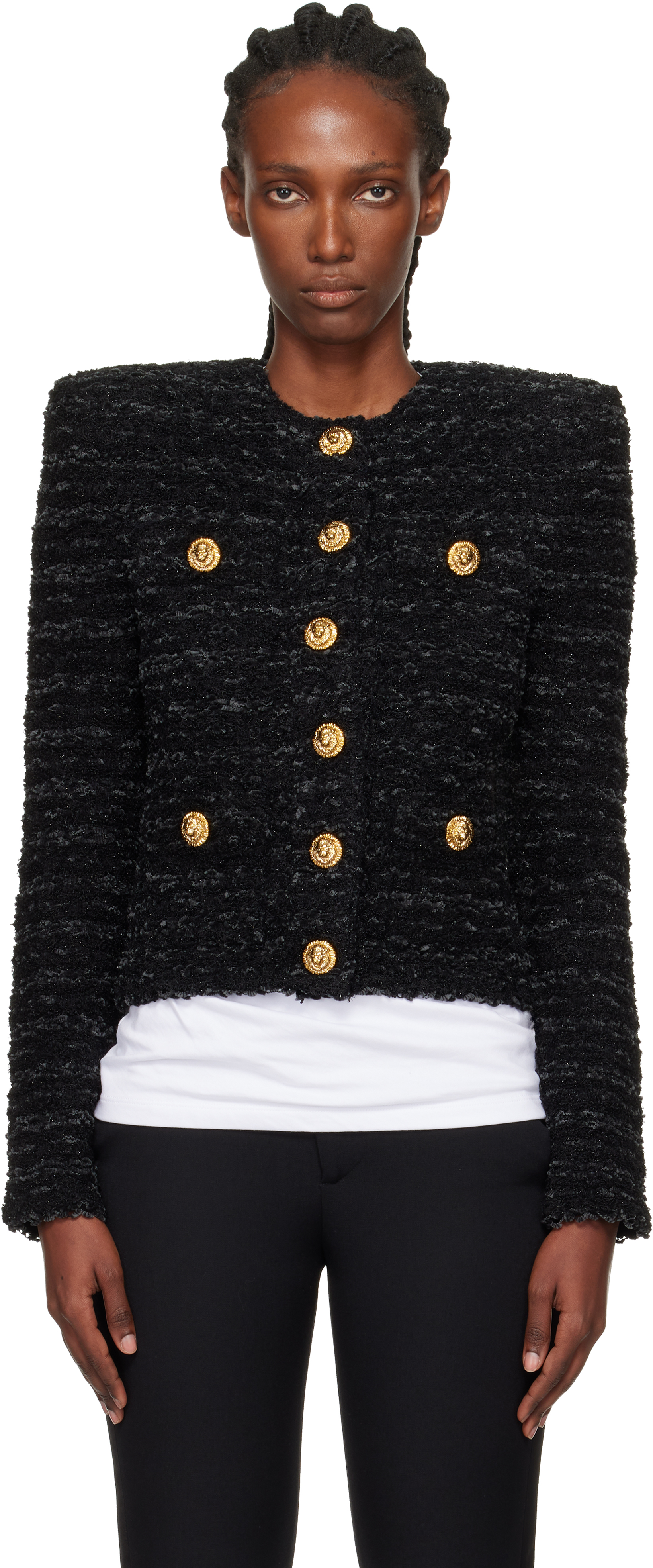 Pink Asda Tweed Jacket Yours Curve Black Boucle Jacket FR 44 (EU