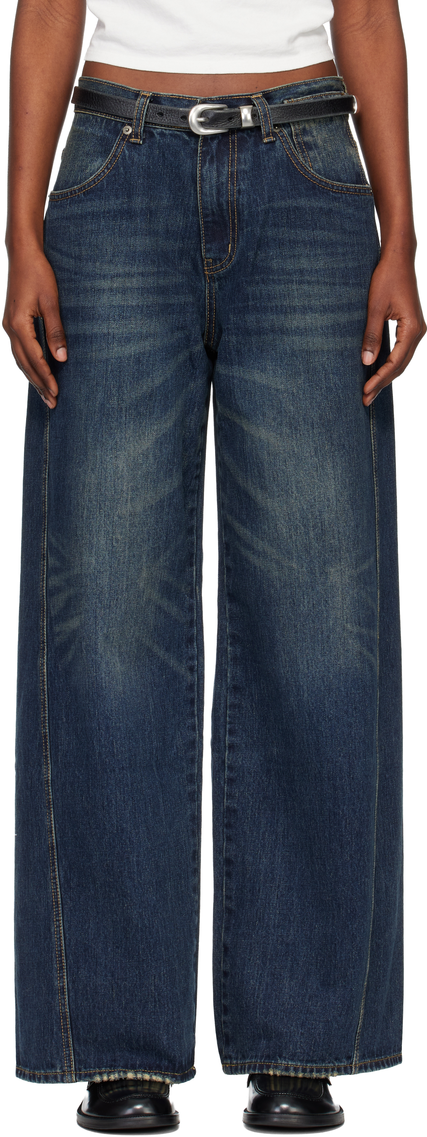 Tonywack Blue Oversized Wide-leg Denim Jeans
