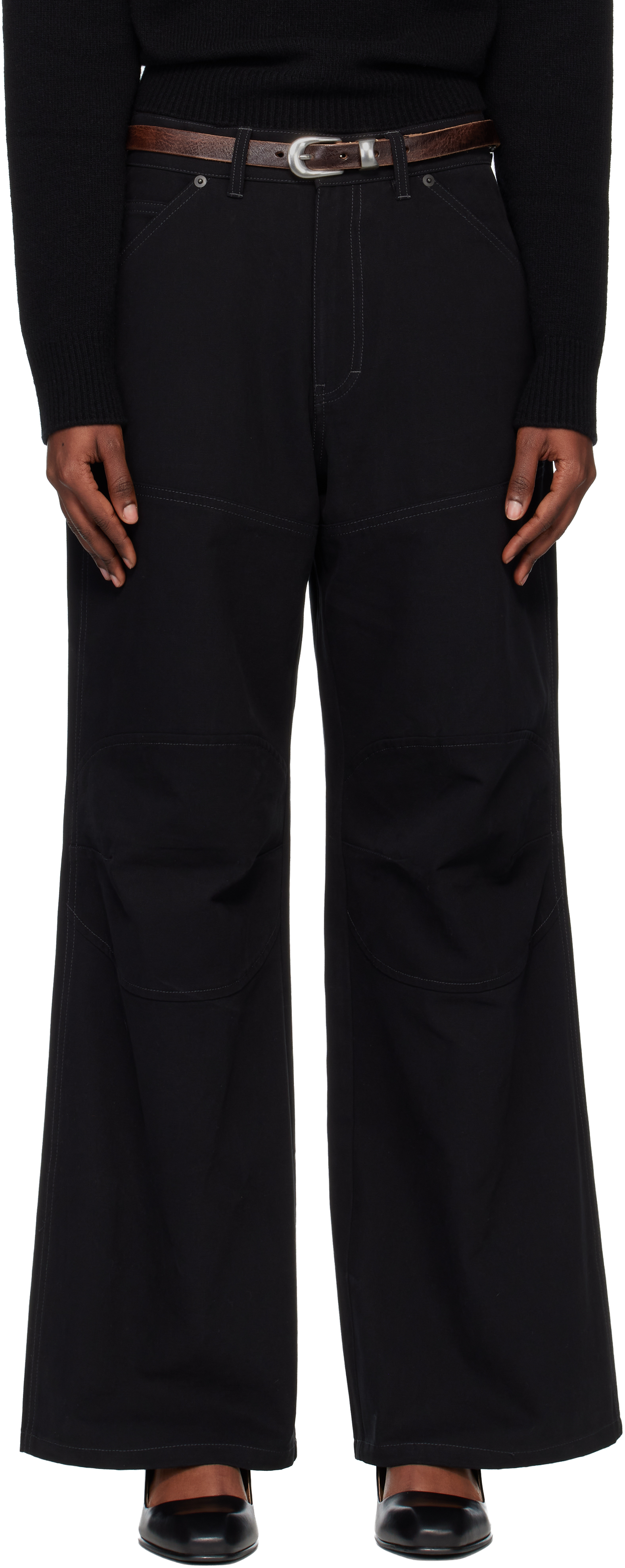 Tonywack Black Oversized Wide-leg Denim Jeans
