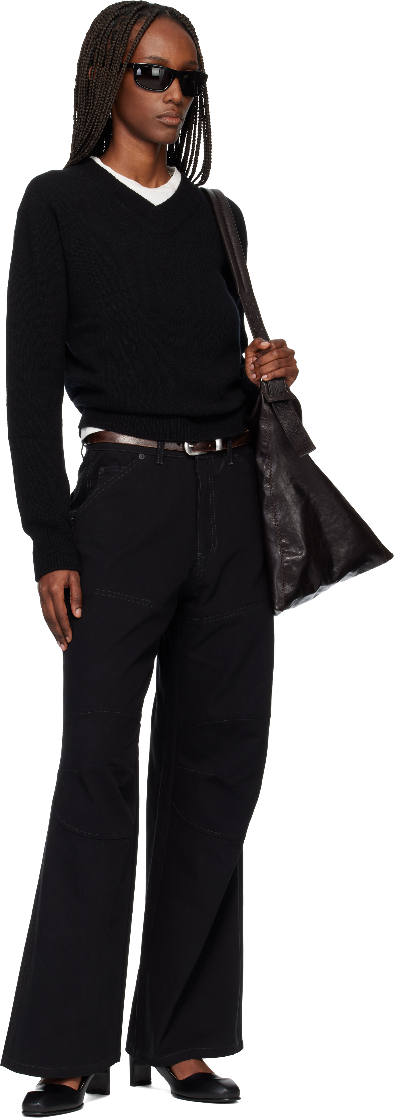 Tonywack Black Oversized Wide-leg Denim Jeans In Black