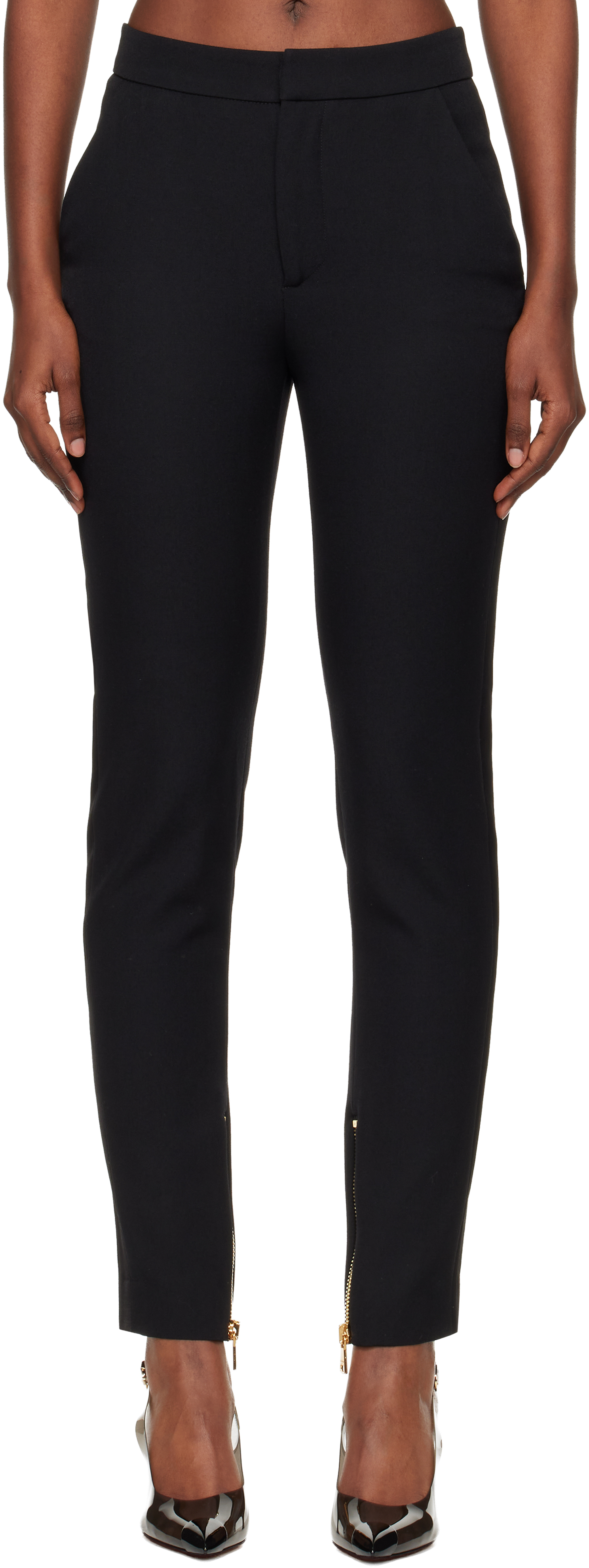 Balmain Black Tailored Trousers In Black