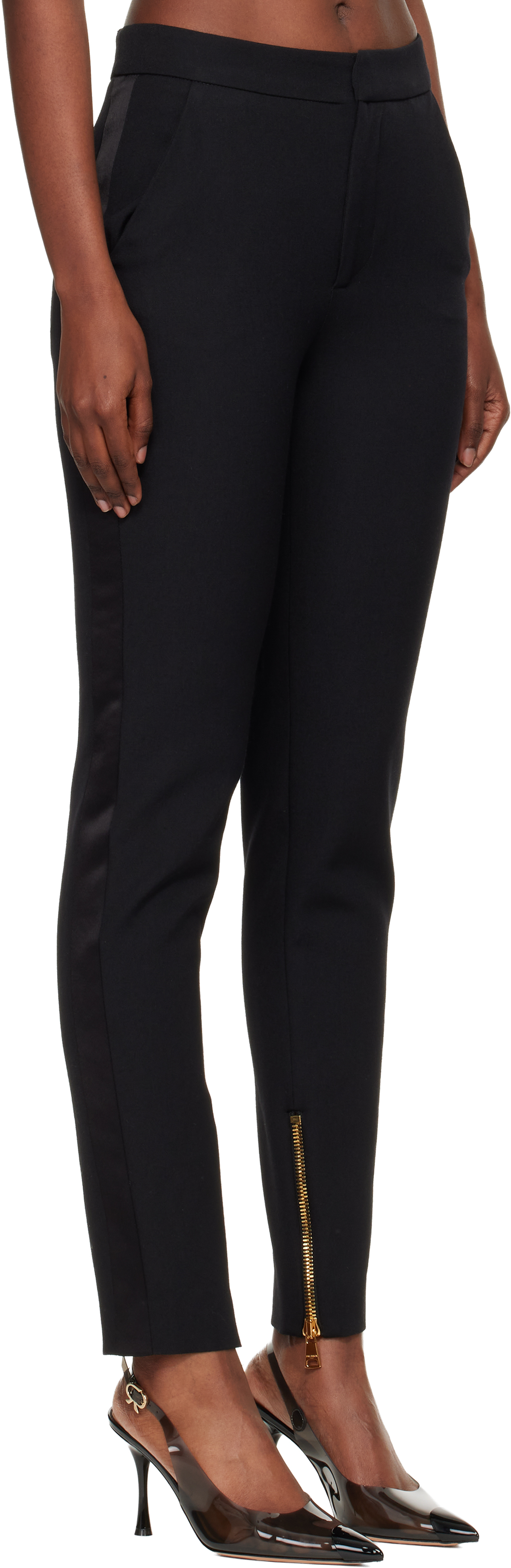 Balmain Black Tailored Trousers In Black