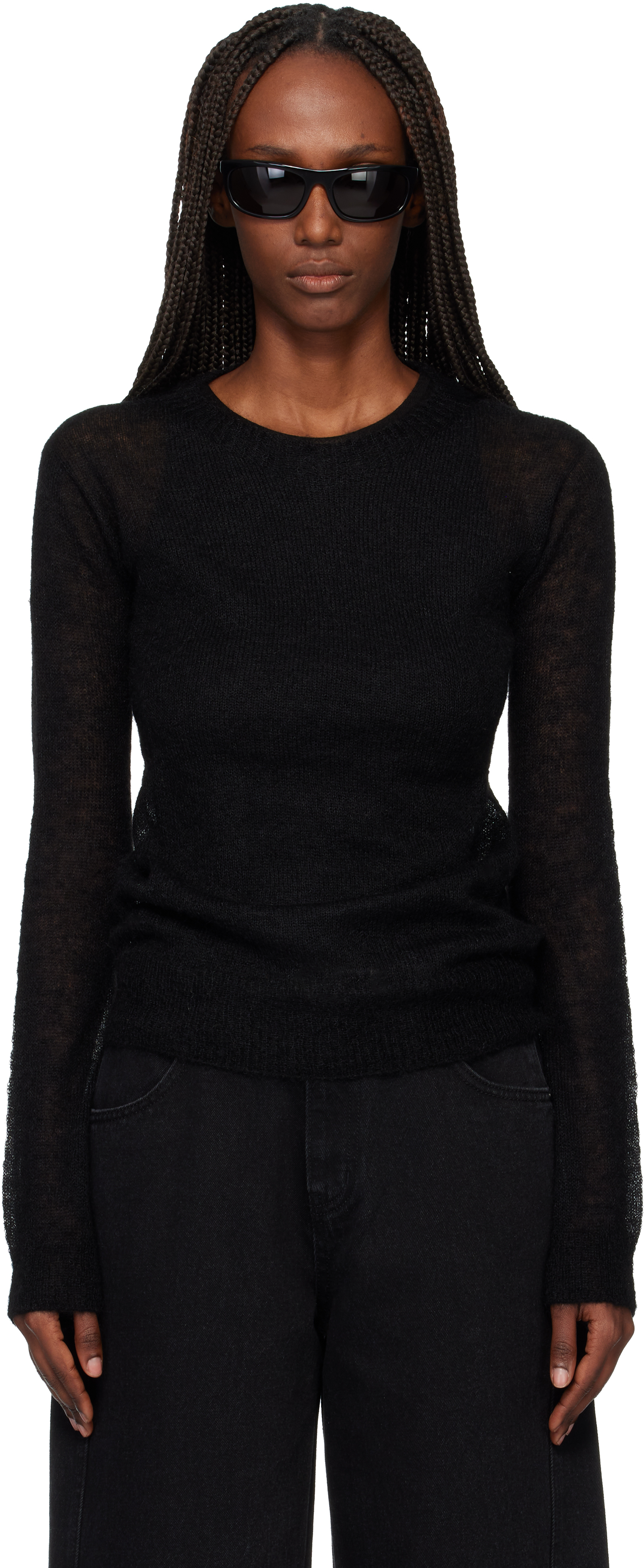 Tonywack Black Light Weight Mohair Sweater