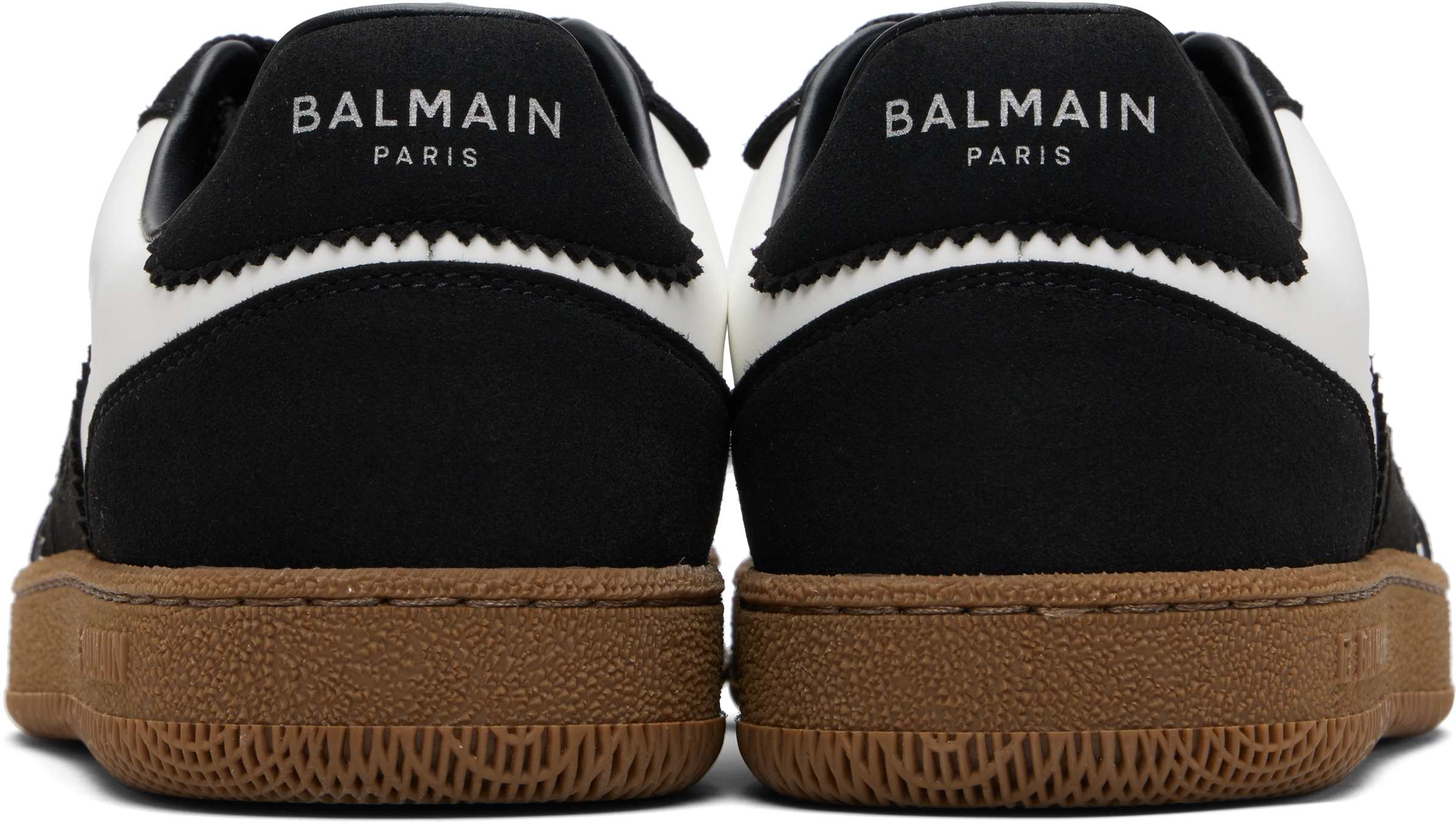 Balmain Swan Sneakers In Calfskin And Suede In Black
