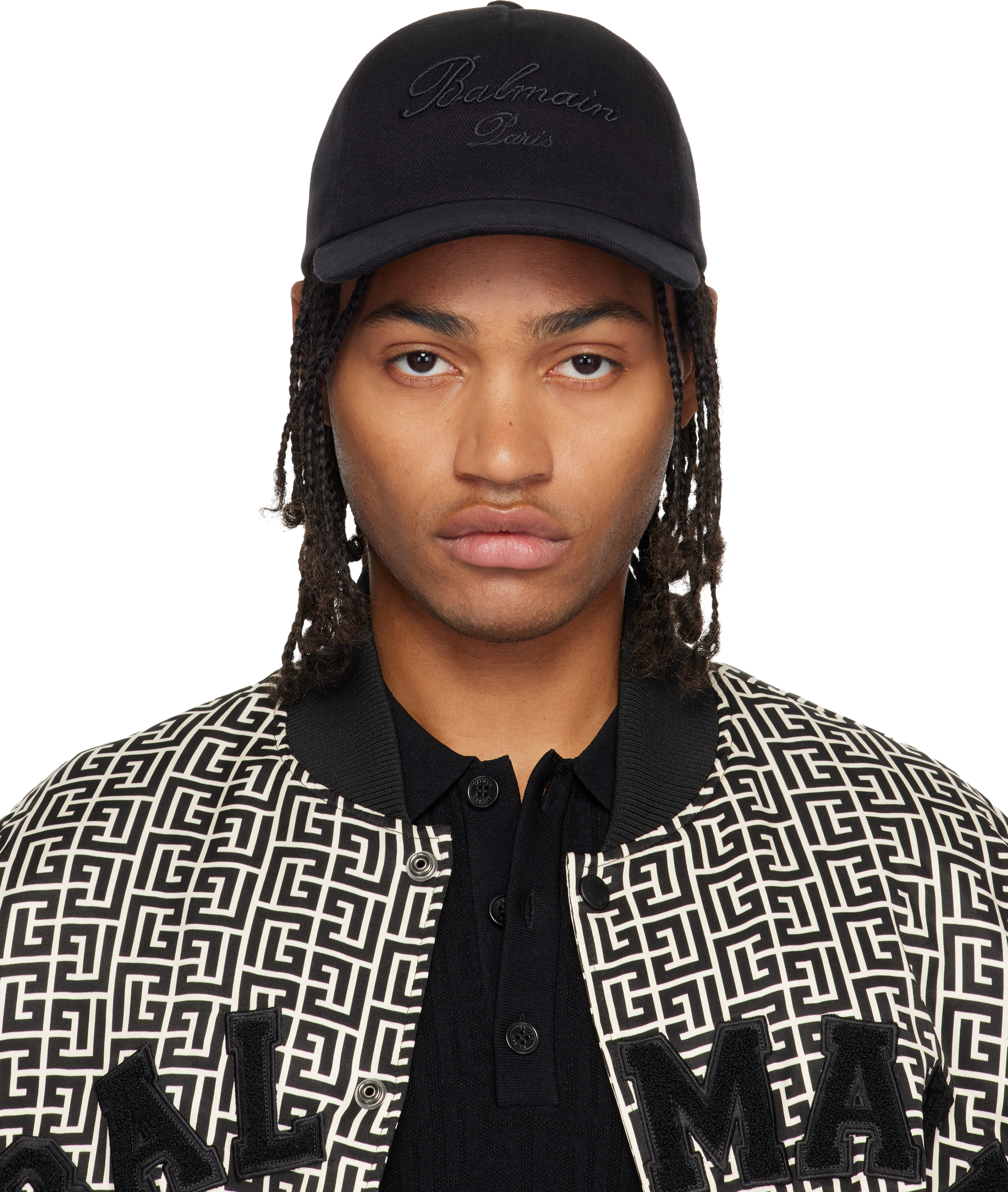 Balmain Logo Cotton Twill Cap Off-White Cotton  main image 4