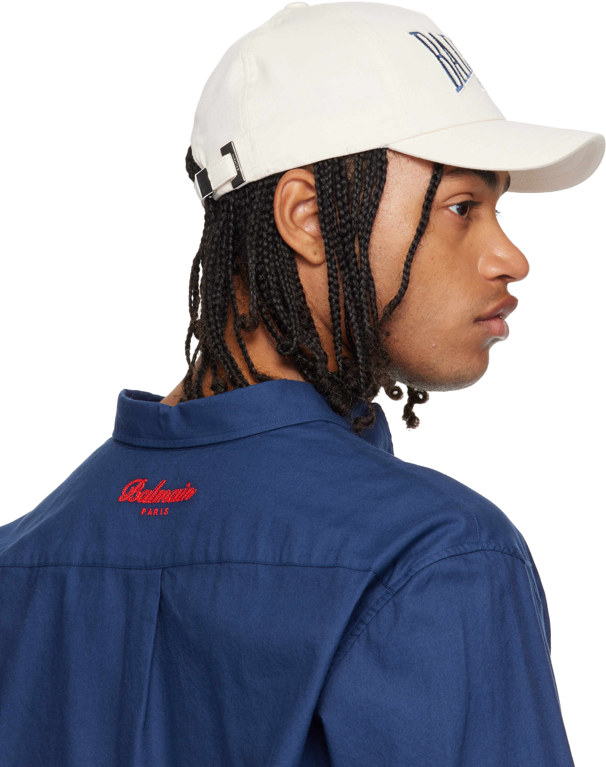 Balmain Off-white Cotton ' College' Cap In White