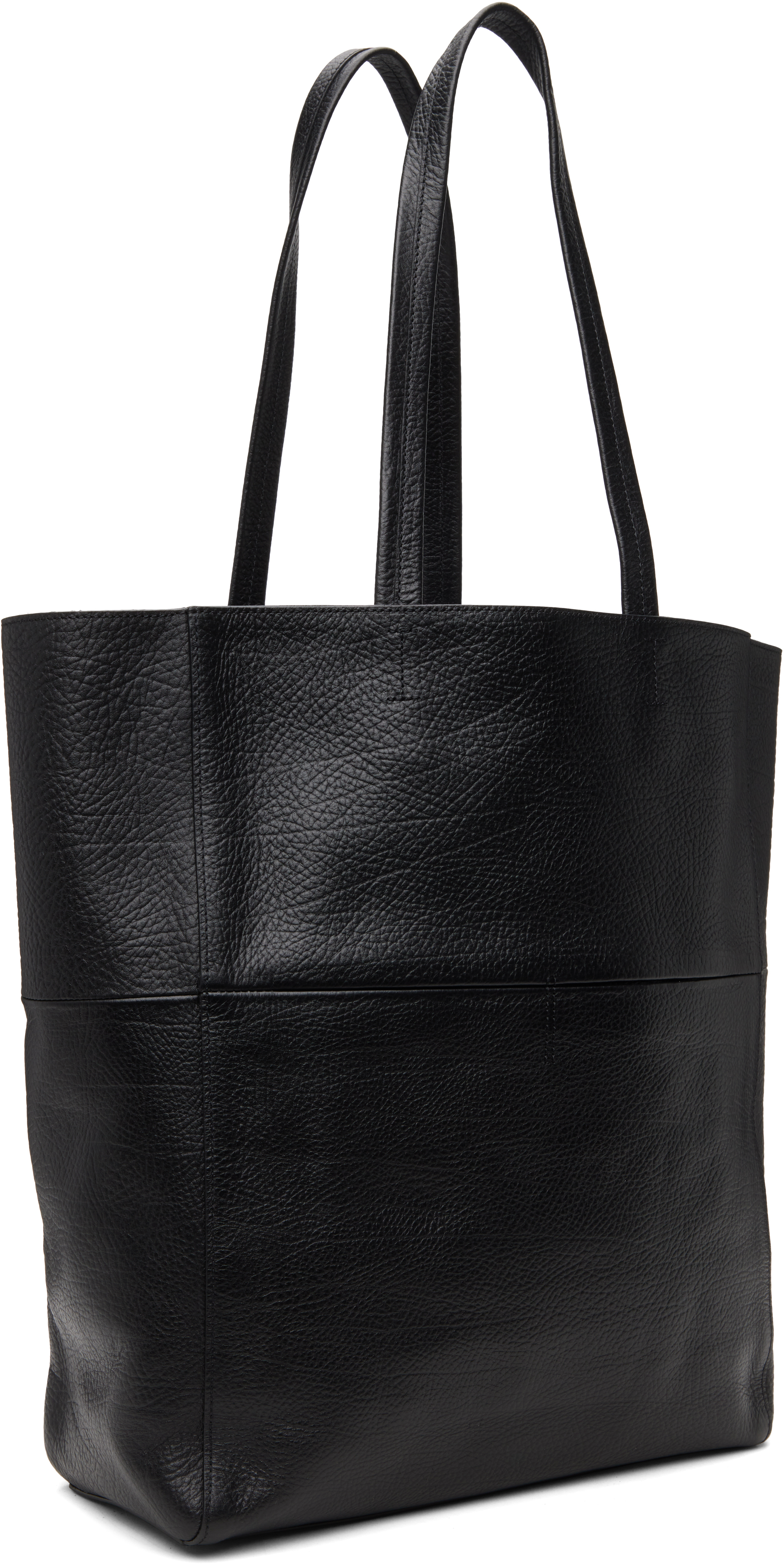 Tonywack Black Embossed Leather Tote In Black