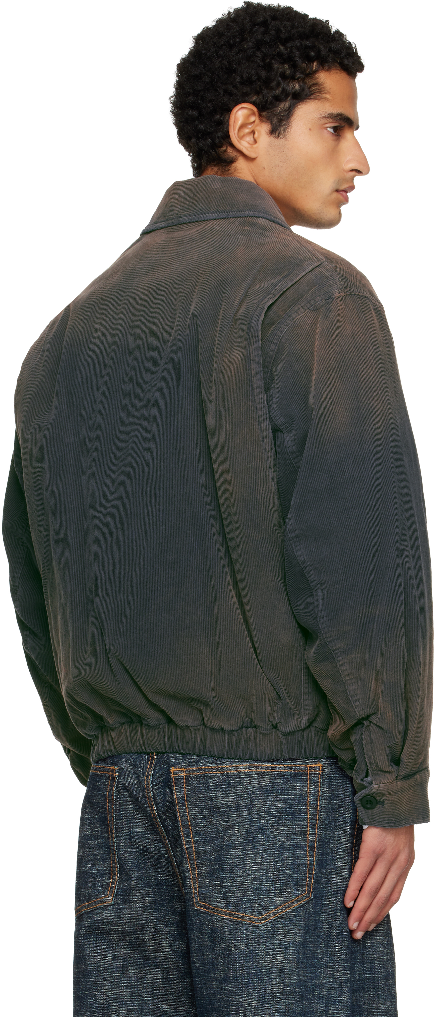 Tonywack Navy Garment-washed Corduroy Bomber Jacket In Multi