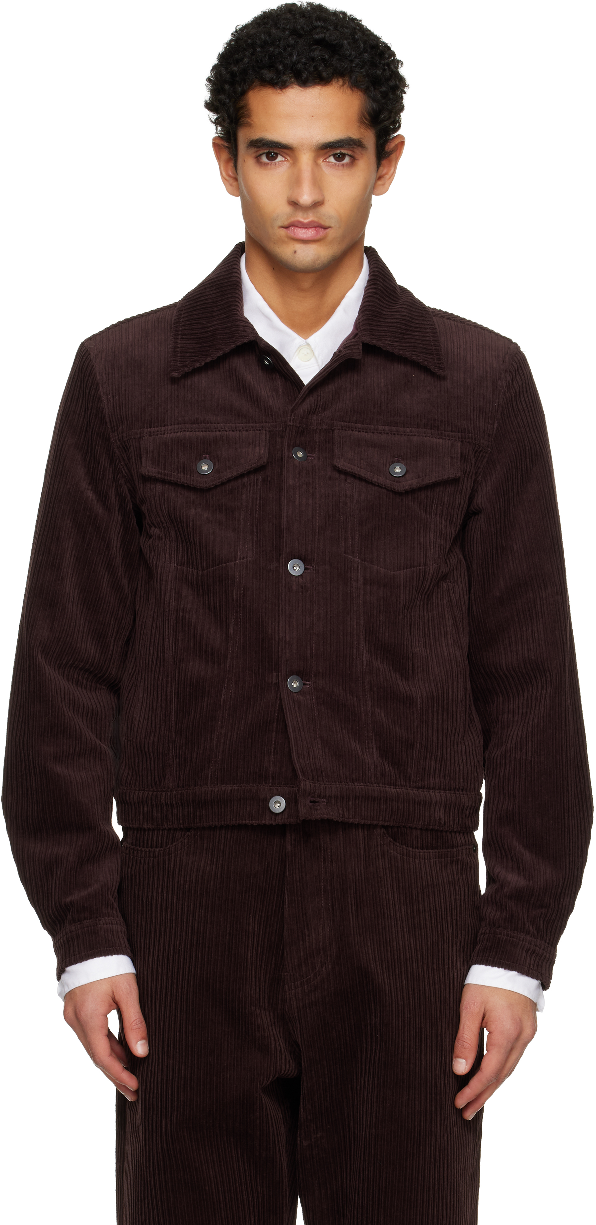 Tonywack Burgundy Corduroy Trucker Jacket In Burgundy