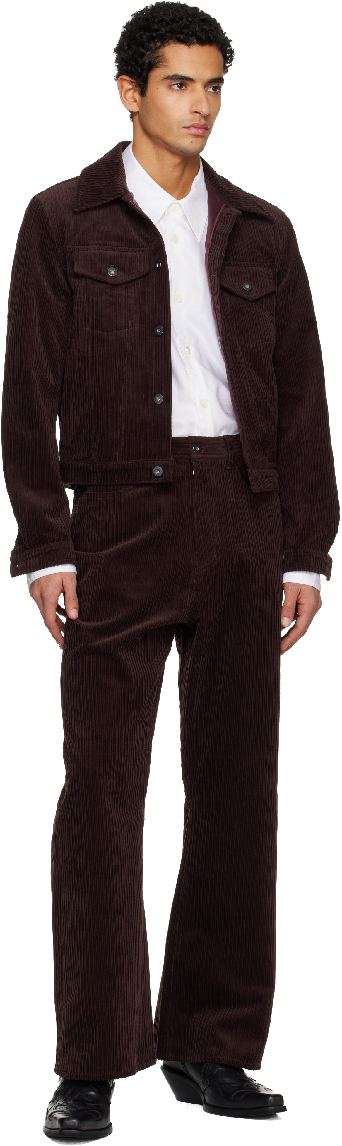 Tonywack Burgundy Corduroy Trucker Jacket In Burgundy