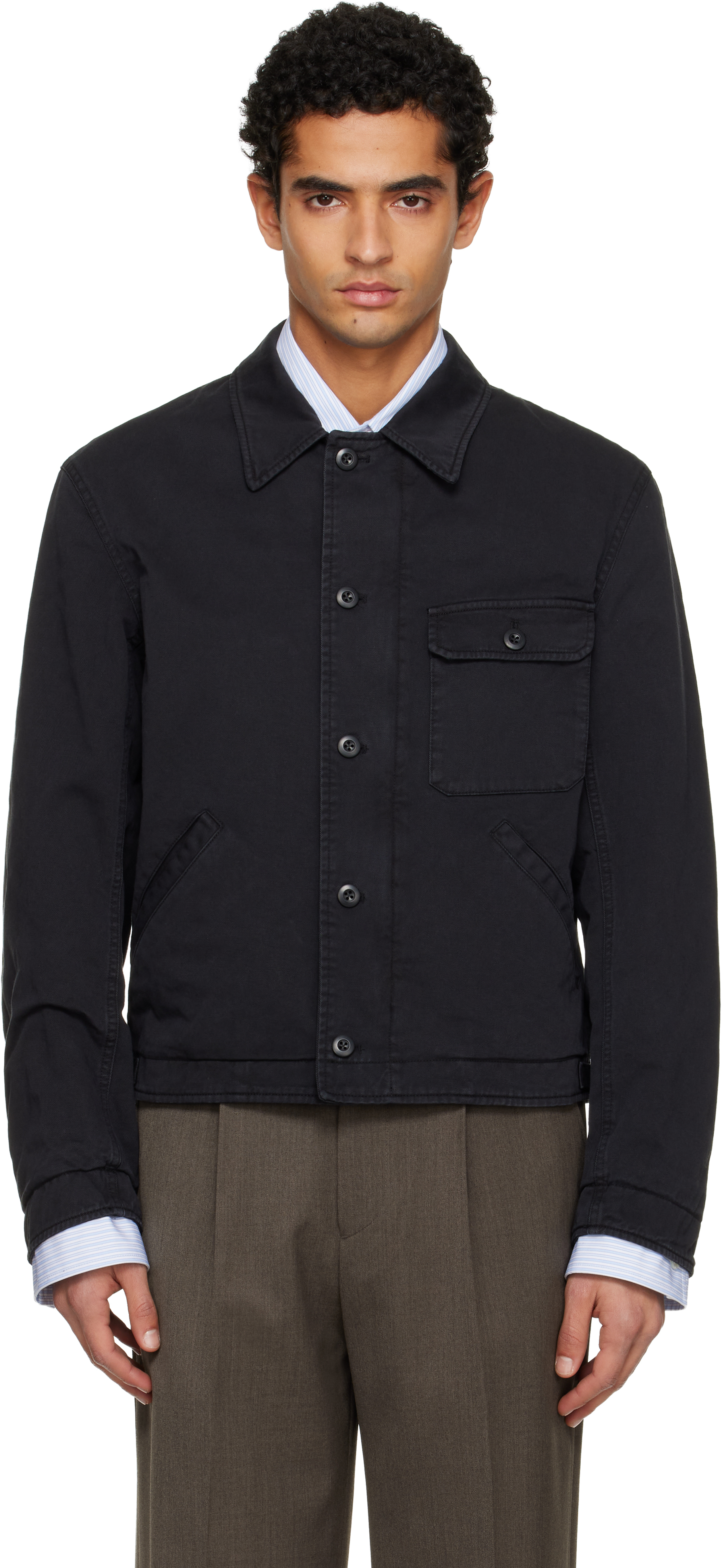 Tonywack Black Garment-dyed Cotton Deck Denim Jacket