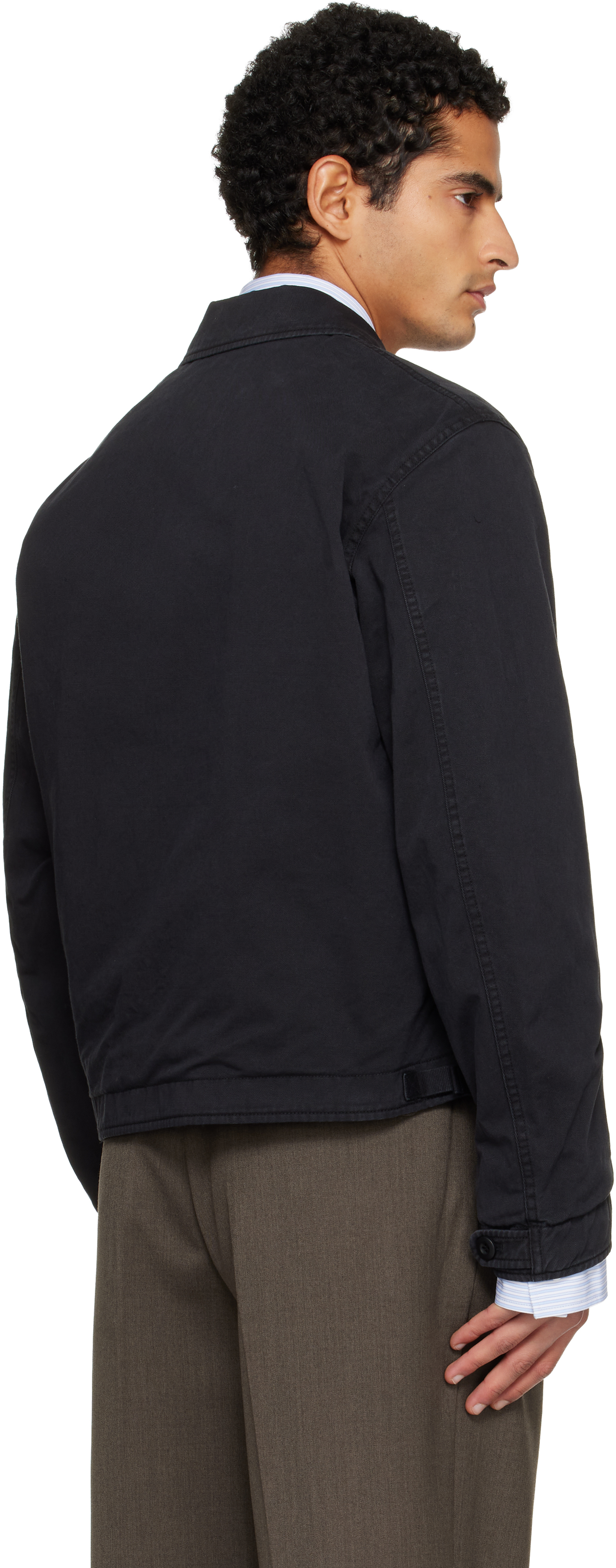 Tonywack Black Garment-dyed Cotton Deck Denim Jacket In Black