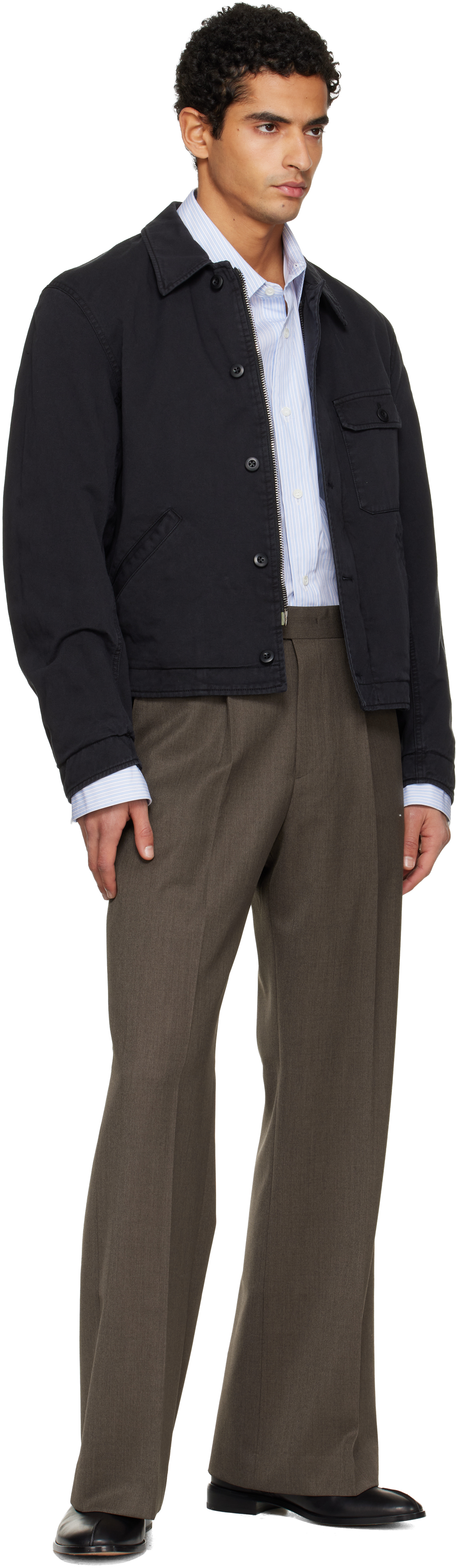 Tonywack Black Garment-dyed Cotton Deck Denim Jacket In Black