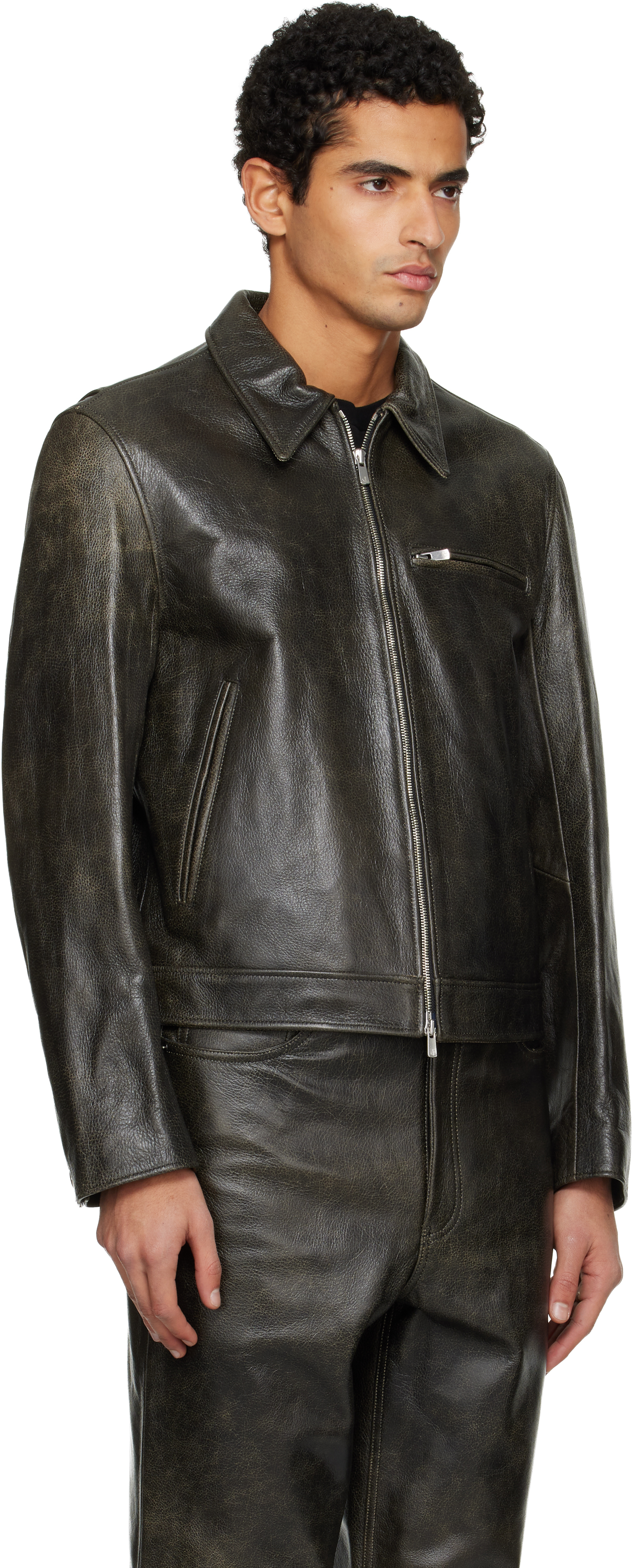 Tonywack Relaxed Jacket With Front Pocket And Textured Finish In Brown