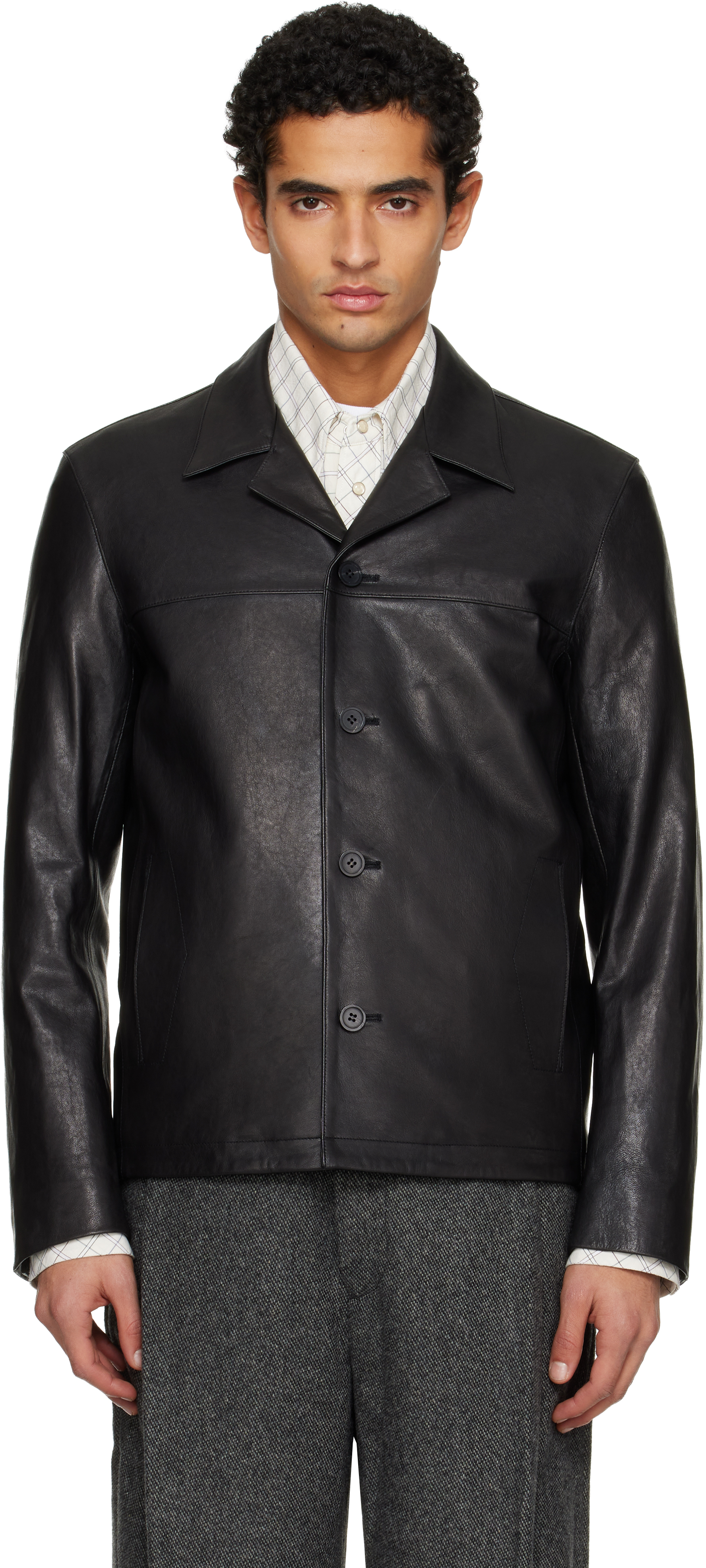 Tonywack Black Vegetable Tanned Lamb Leather Jacket
