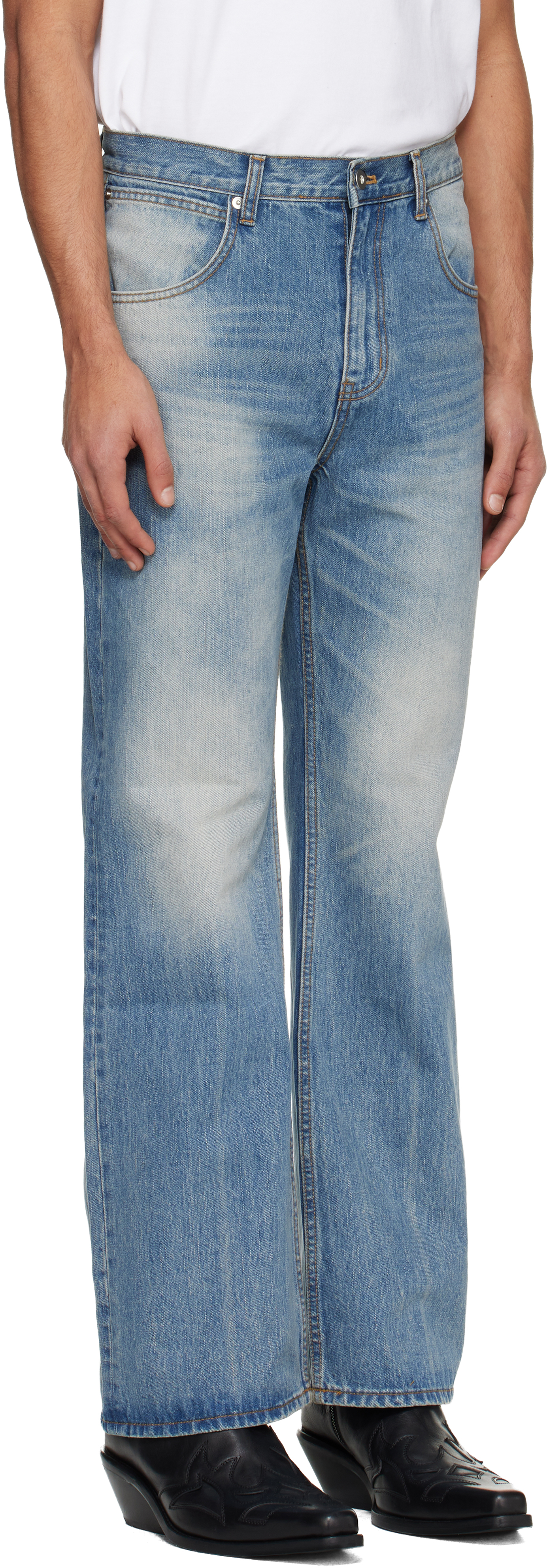 Tonywack Blue Flared-leg Jeans In Blue