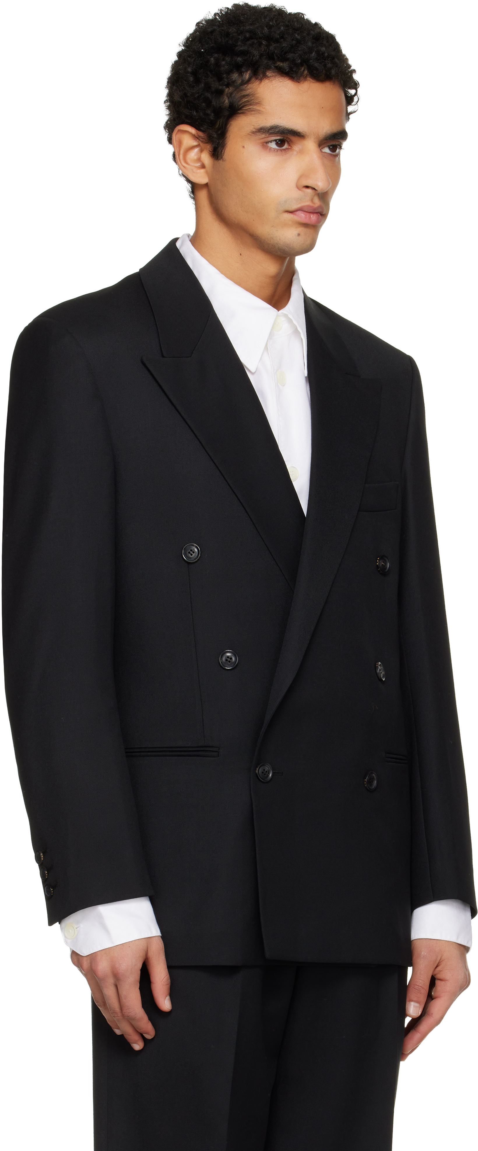 Tonywack Black Light Wool Oversized Blazer In Black