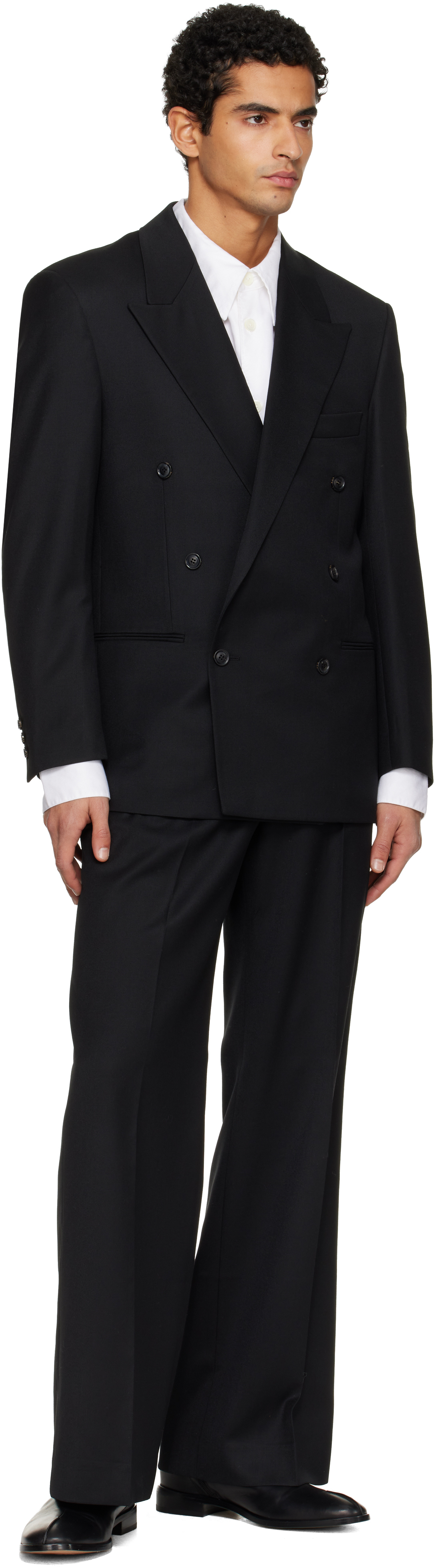 Tonywack Black Light Wool Oversized Blazer In Black