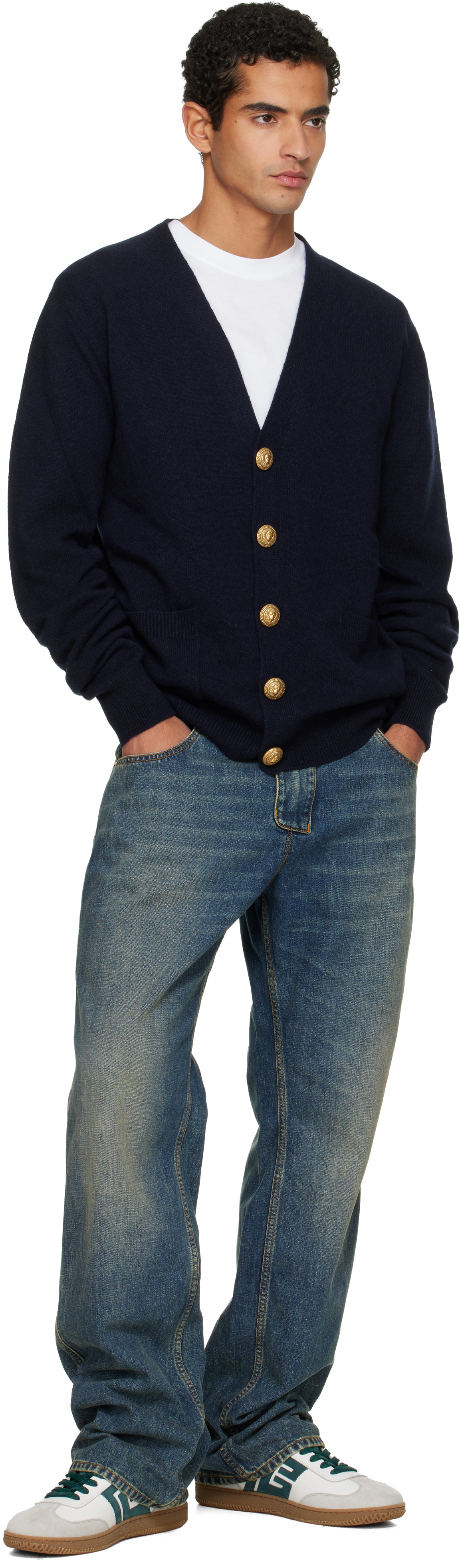 Balmain Eco-cashmere Cardigan In Black