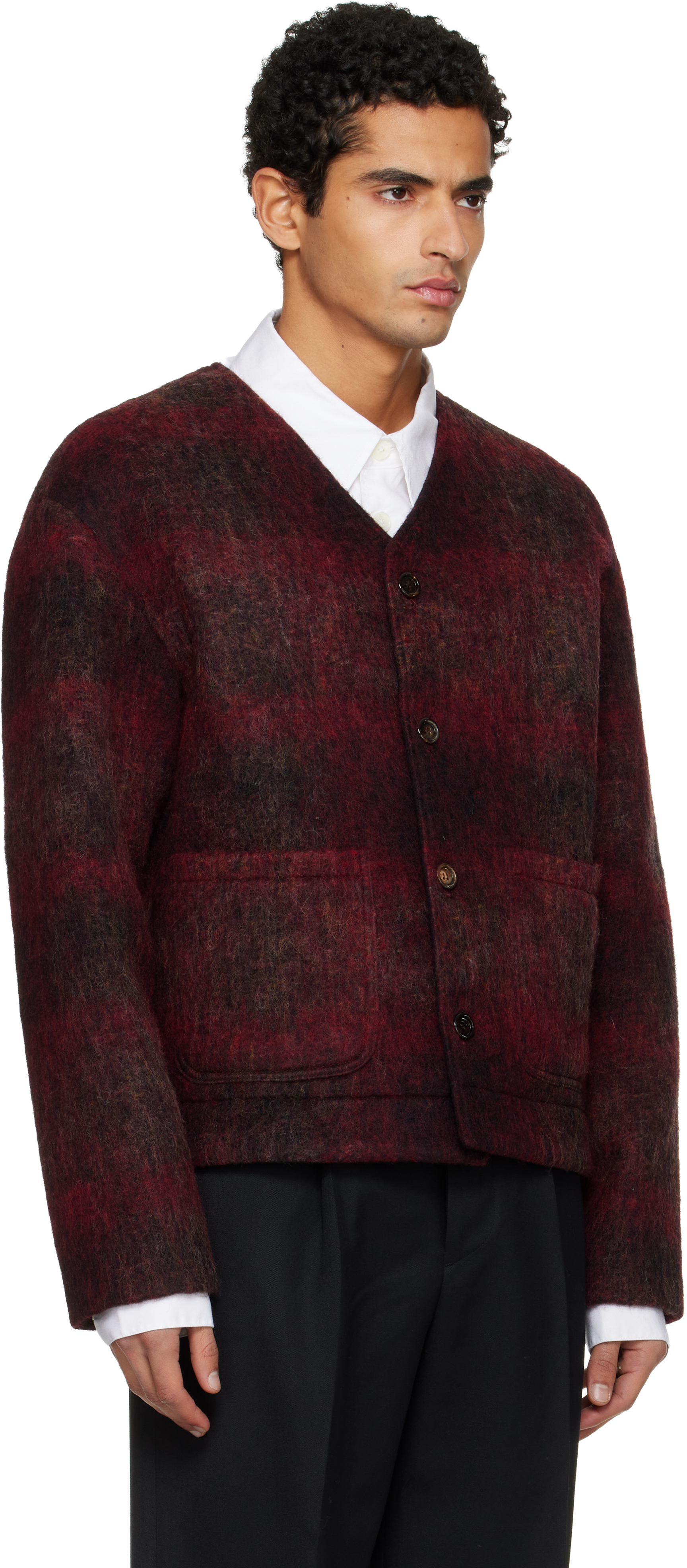 Tonywack Burgundy V-neck Cardigan In Red