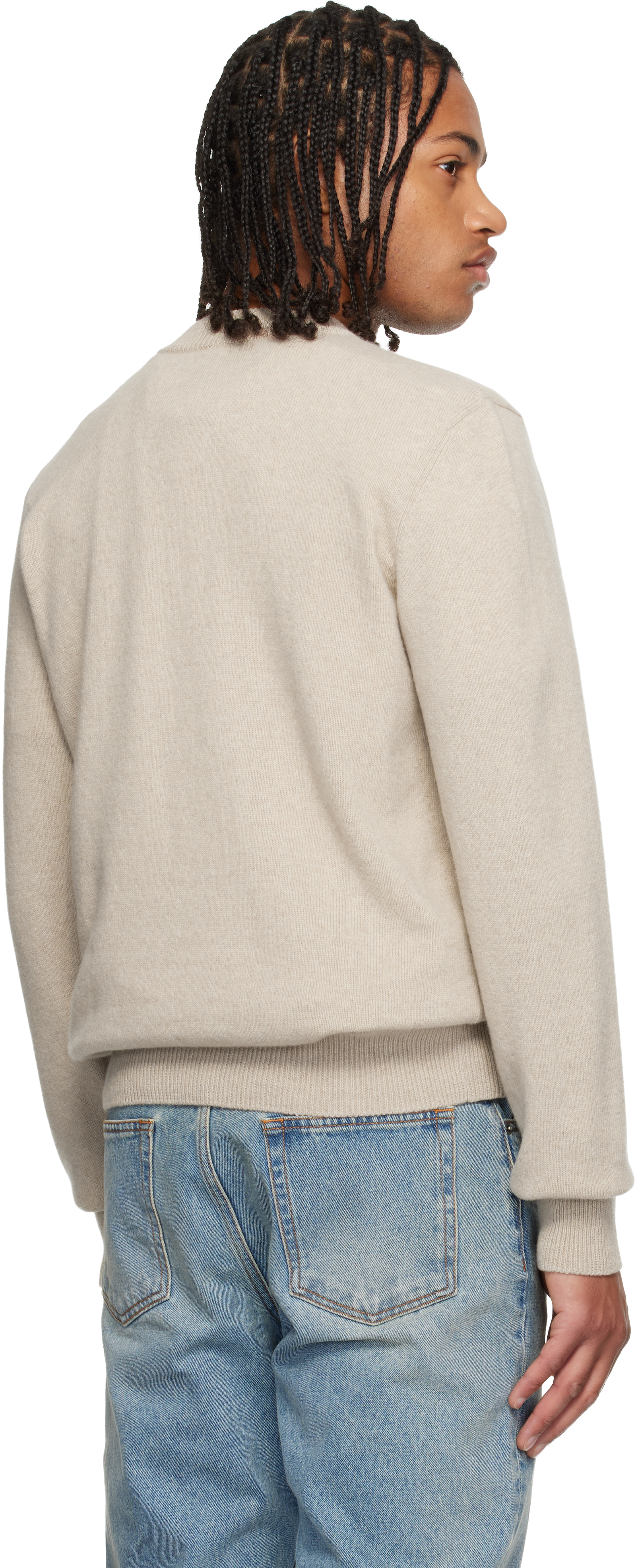 Balmain Beige Eco-cashmere Sweater In Brown