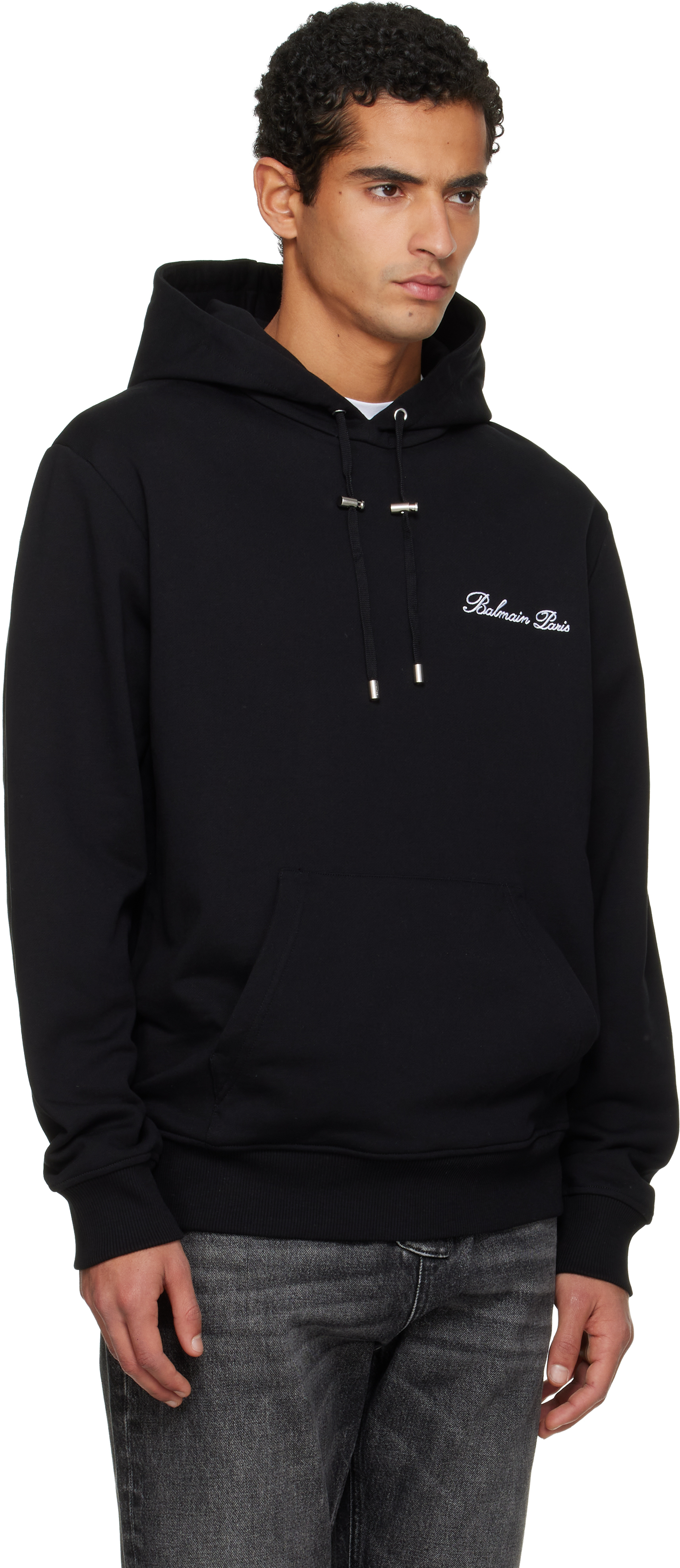 Balmain Men ' Signature' Hoodie In Black