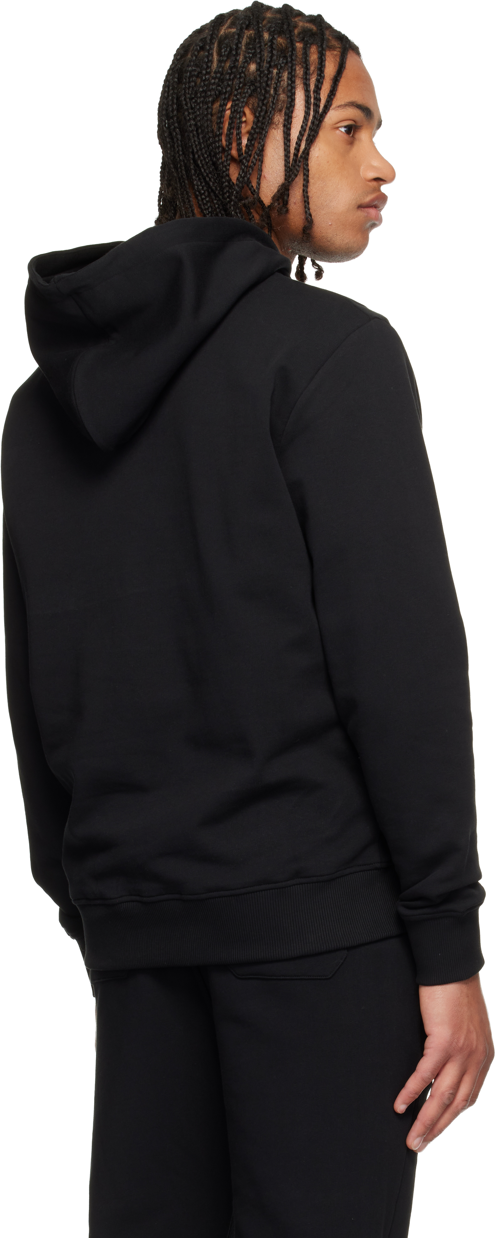 Balmain Logo Printed Drawstring Hoodie In Black