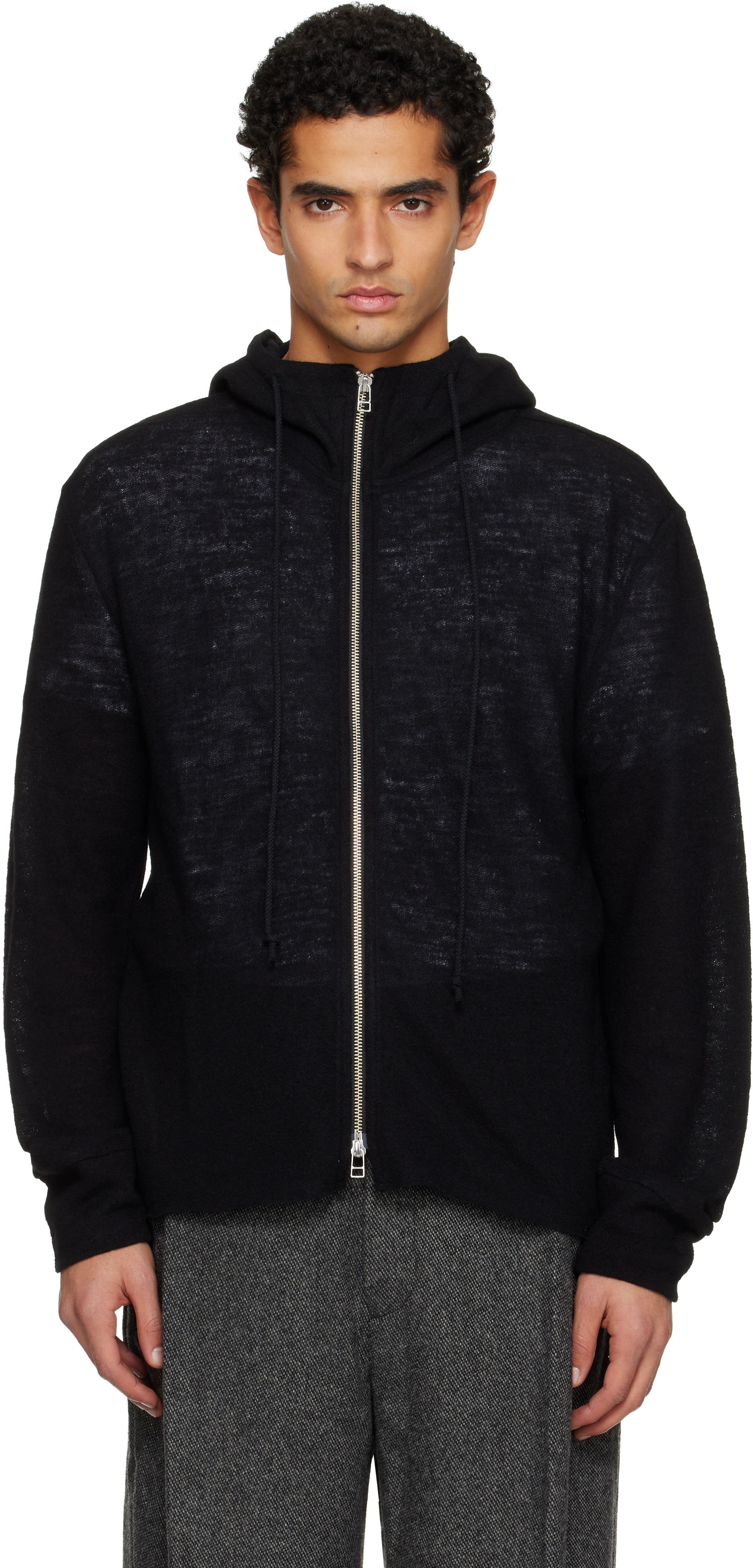 Tonywack Black Light Wool Zip Hoodie