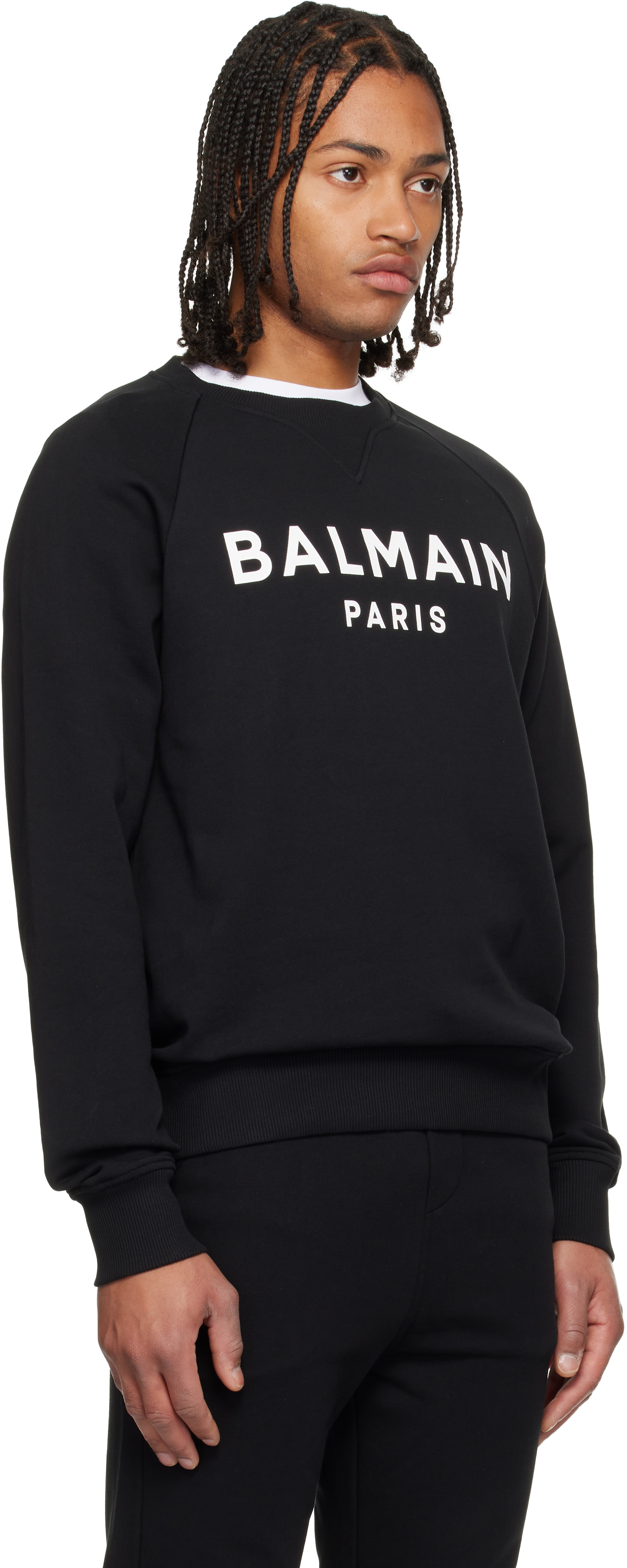 Balmain Black ' Paris' Printed Sweatshirt In Black