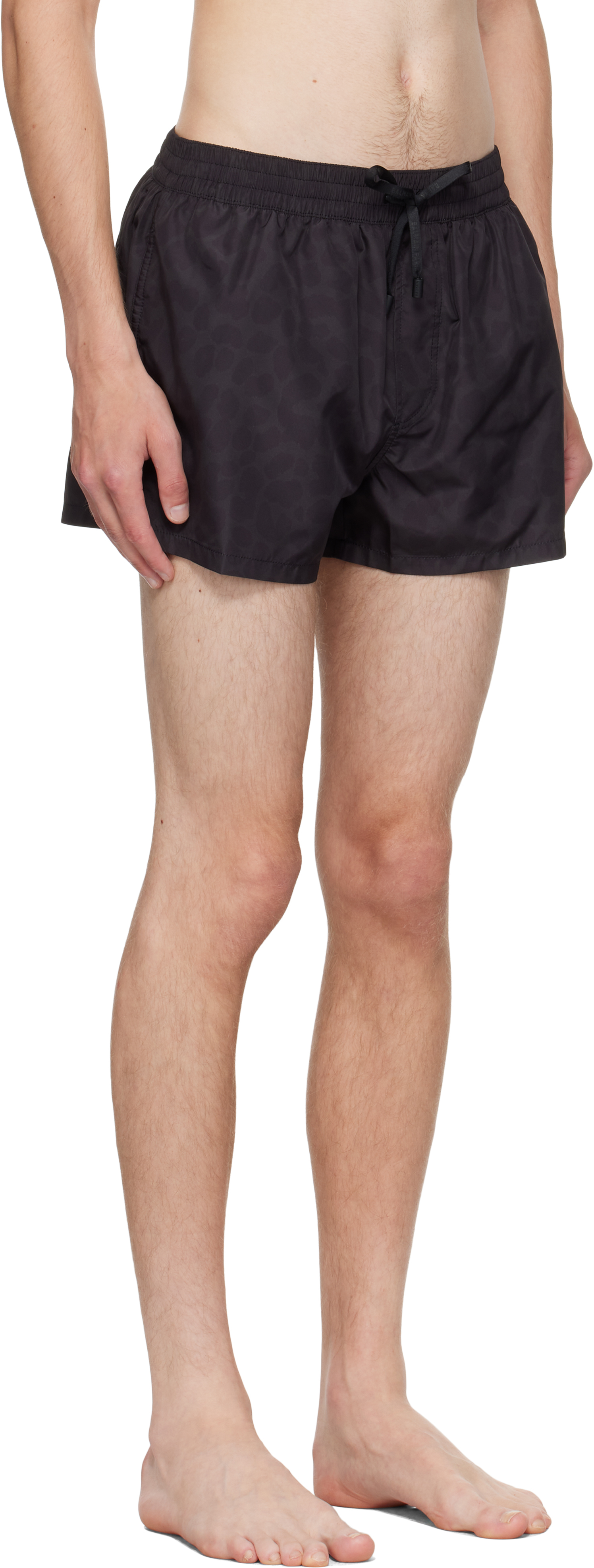 Balmain Drawstring-fastening Swim Shorts In Black
