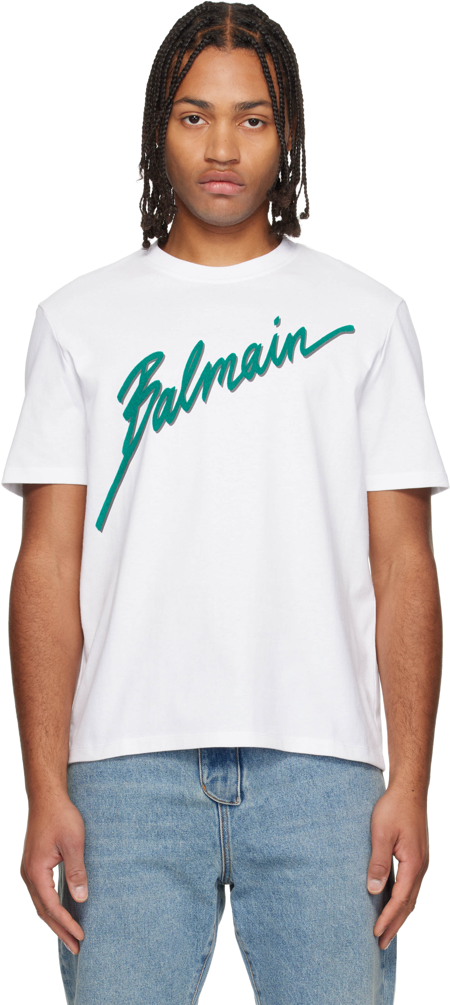 Balmain Crew Neck Short Sleeves In White