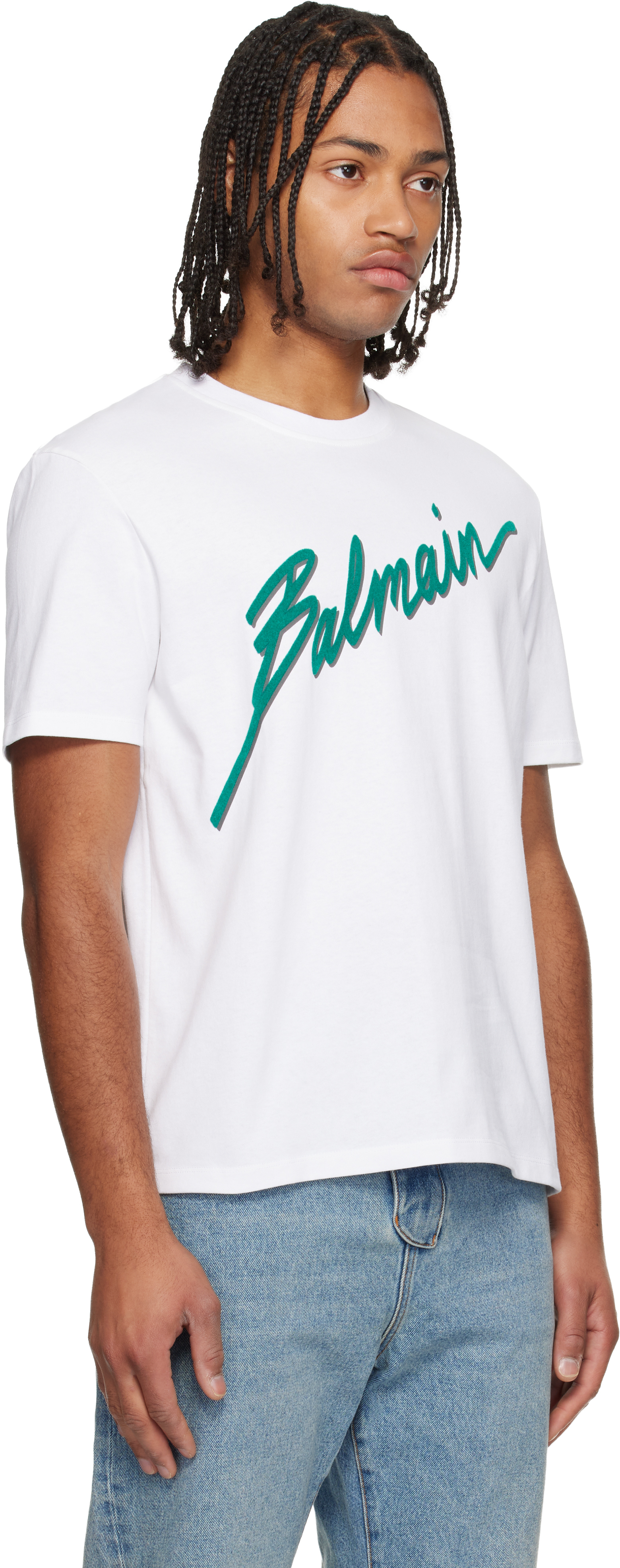 Balmain Crew Neck Short Sleeves In White
