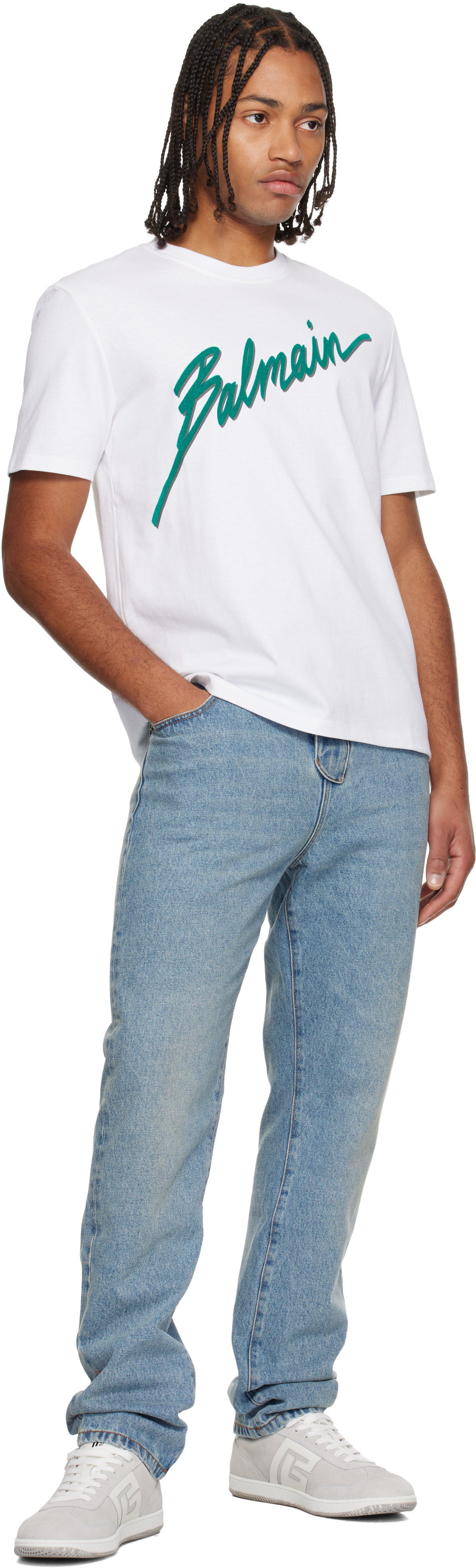 Balmain Crew Neck Short Sleeves In White