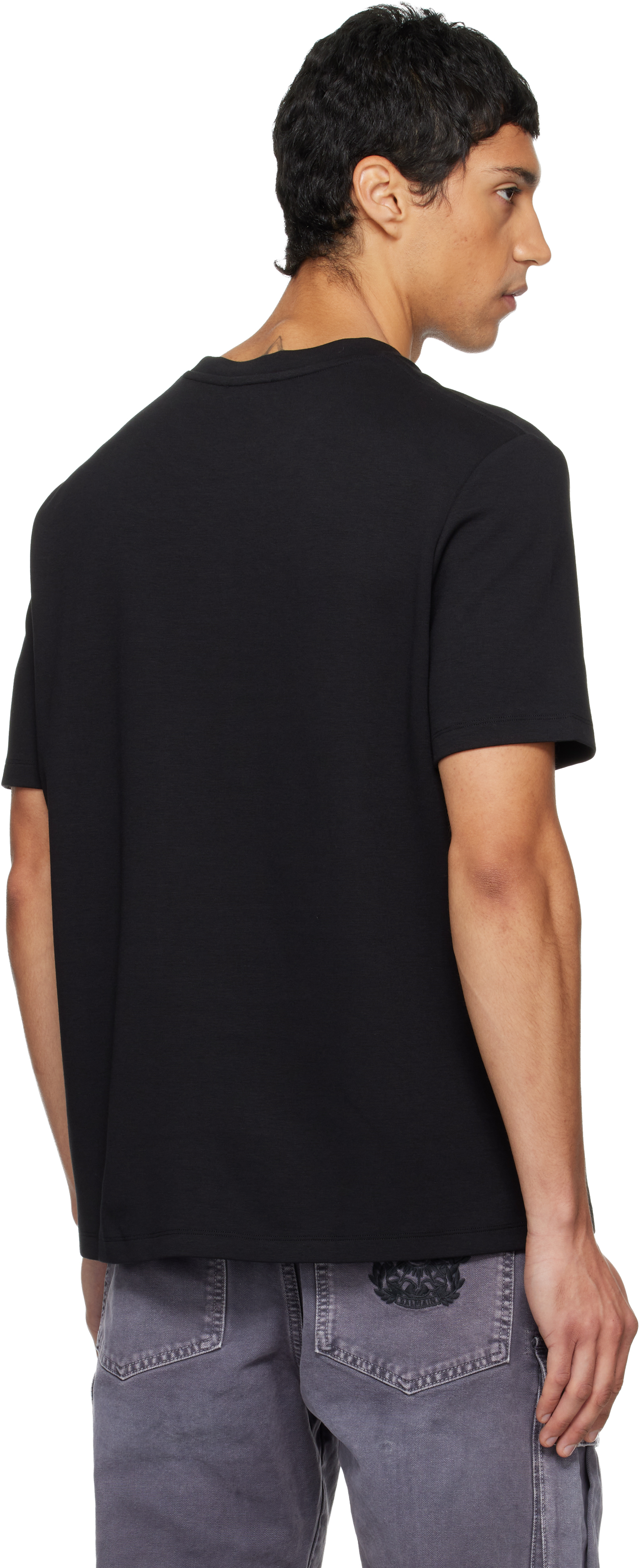 Balmain Logo Embroidered Crewneck T-shirt In Black