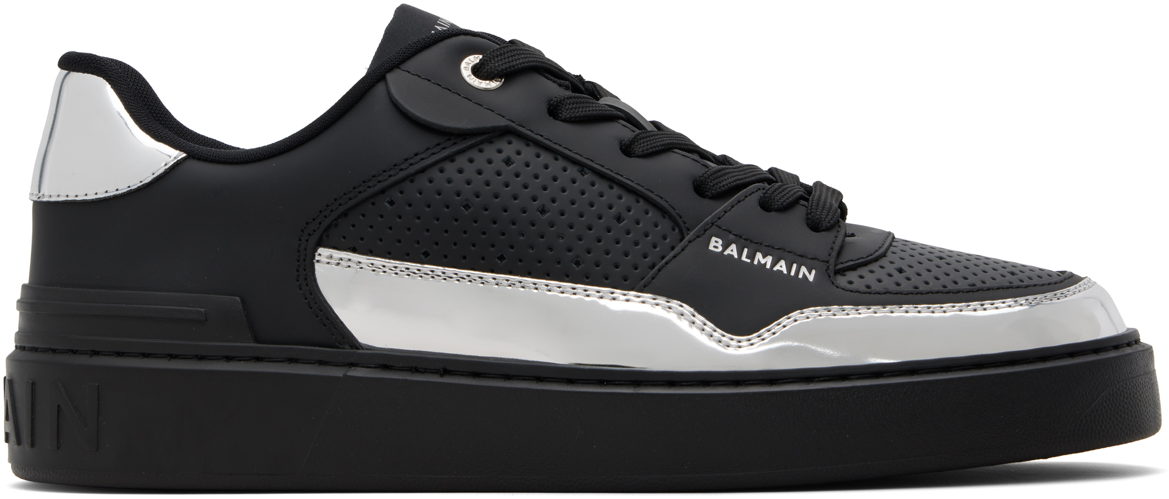 Balmain B-court Flip Sneakers In Black