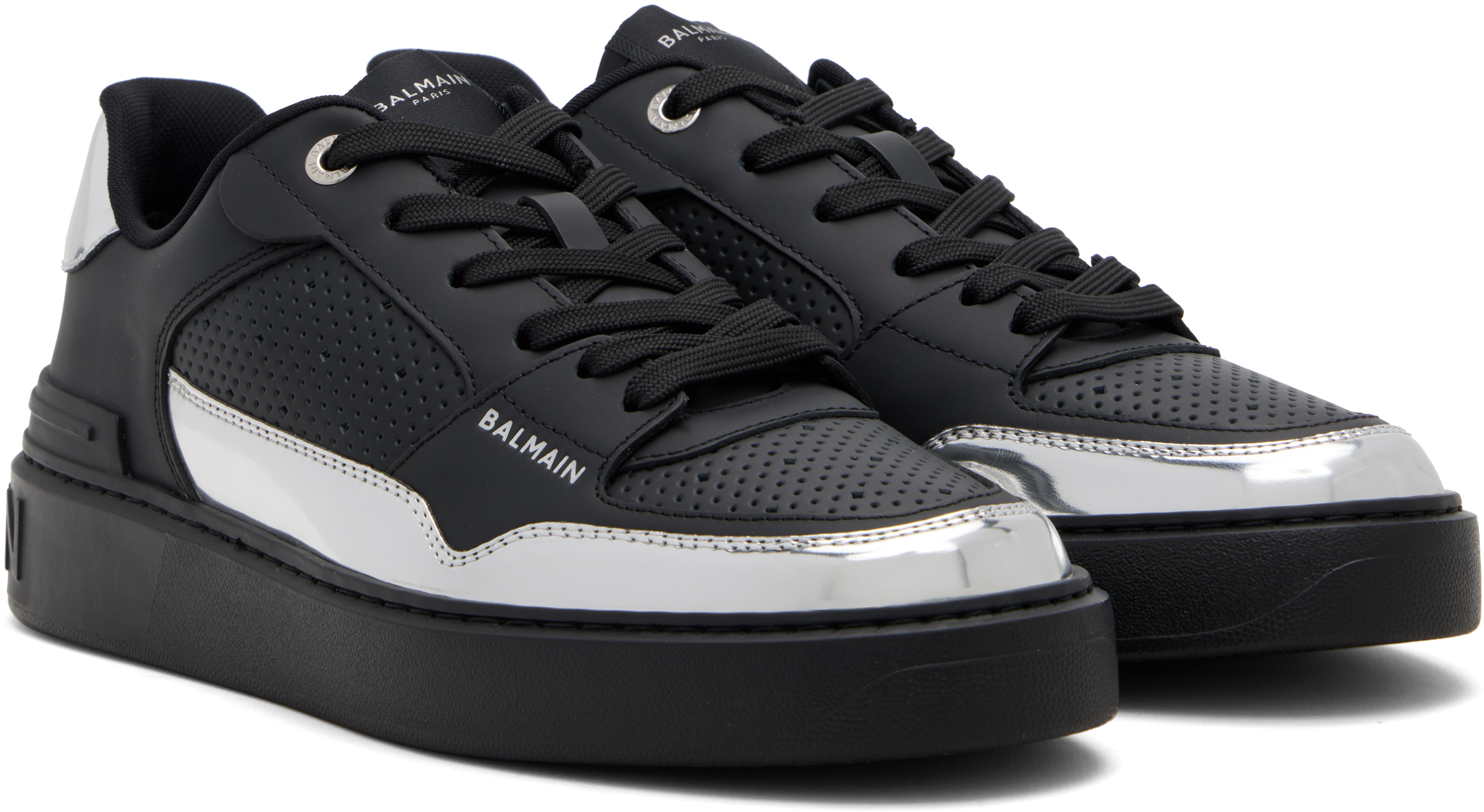 Balmain B-court Flip Sneakers In Black