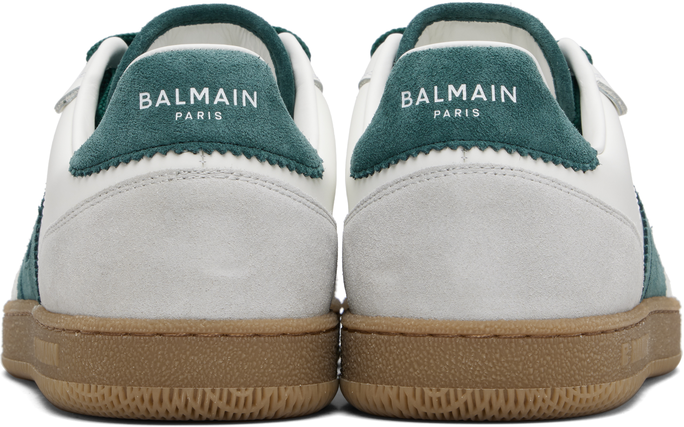 Balmain Swan Suede And Leather Sneakers