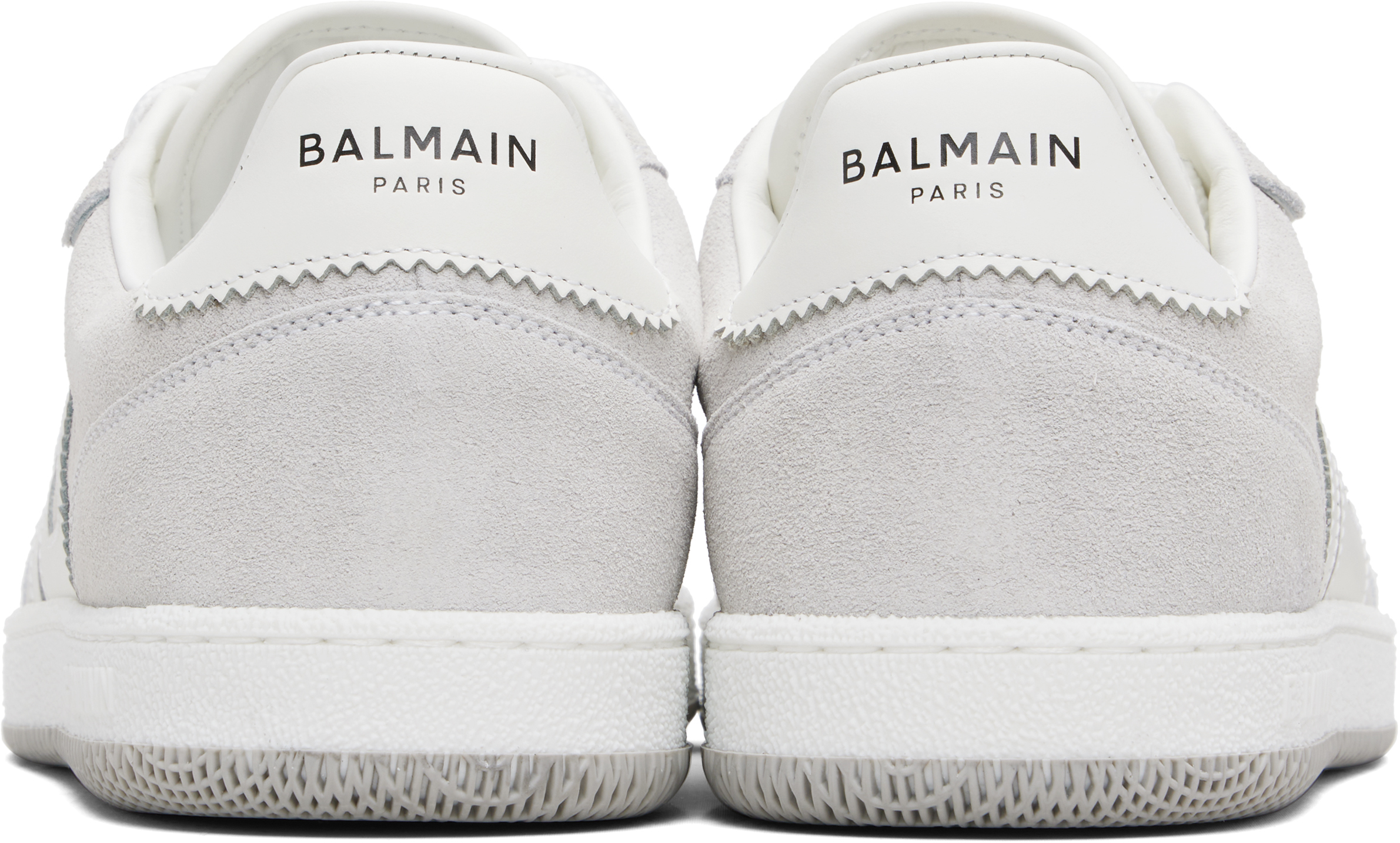 Balmain Swan Sneakers In White Suede In Gray